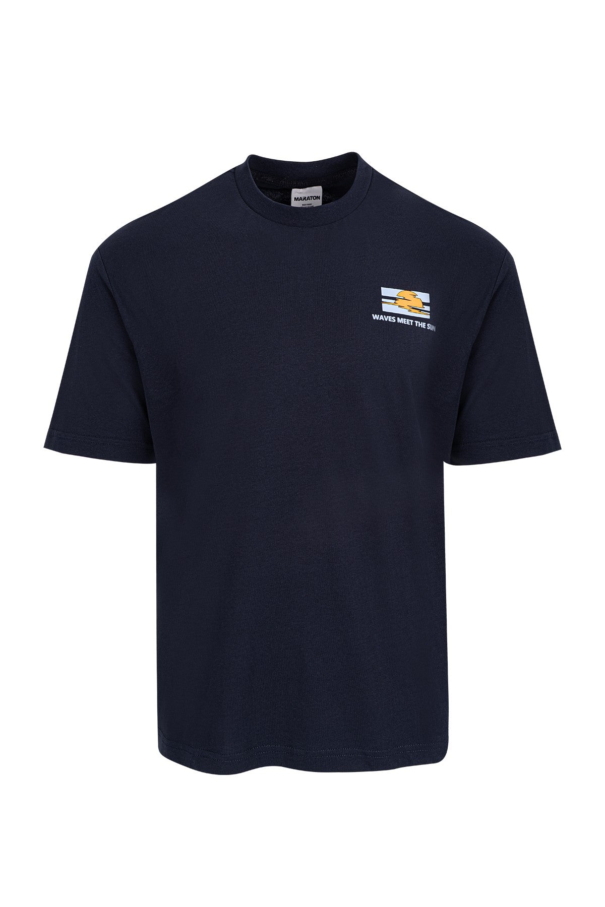 Boxy Erkek Bisiklet Yaka Lacivert T-shirt