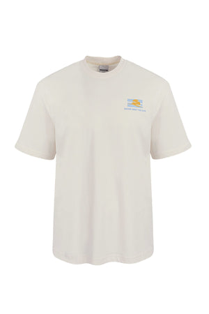 Boxy Erkek Bisiklet Yaka Ekru T-shirt