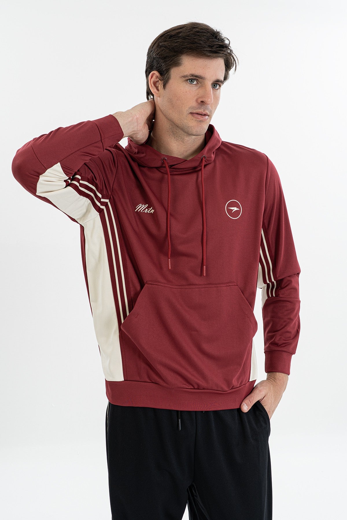 Erkek Kapüşonlu Bordo Sweatshirt