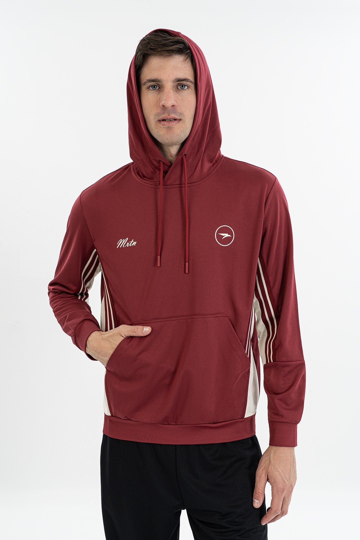 Erkek Kapüşonlu Bordo Sweatshirt