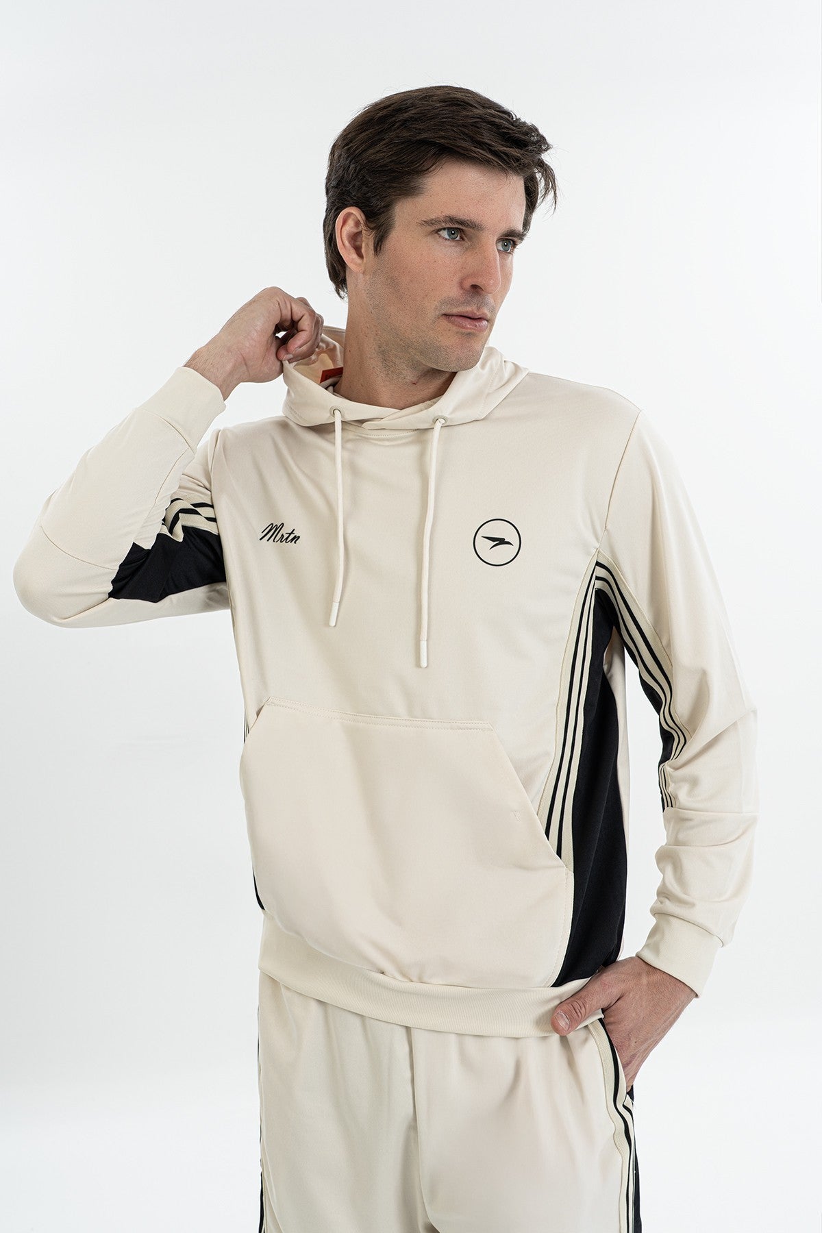 Erkek Kapüşonlu Bej Sweatshirt