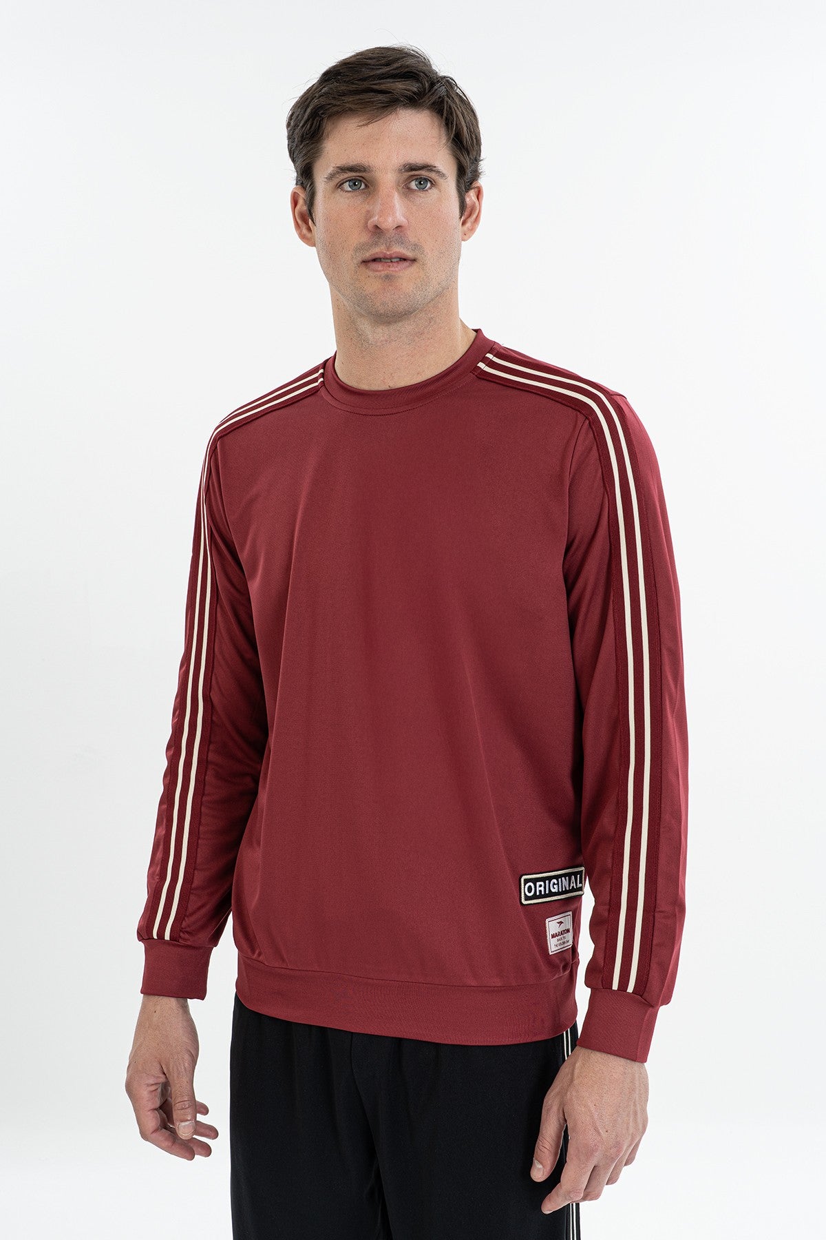 Comfort Erkek Bisiklet Yaka Bordo Sweatshirt