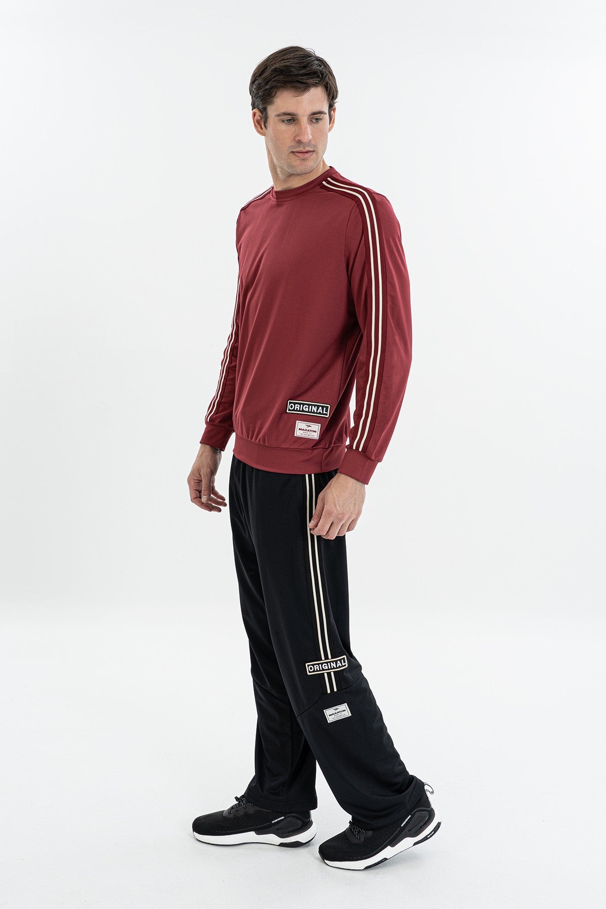 Comfort Erkek Bisiklet Yaka Bordo Sweatshirt