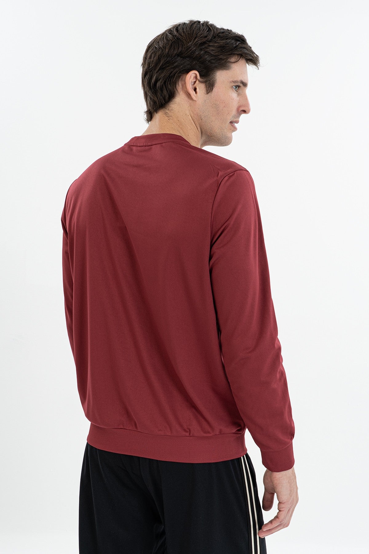 Comfort Erkek Bisiklet Yaka Bordo Sweatshirt