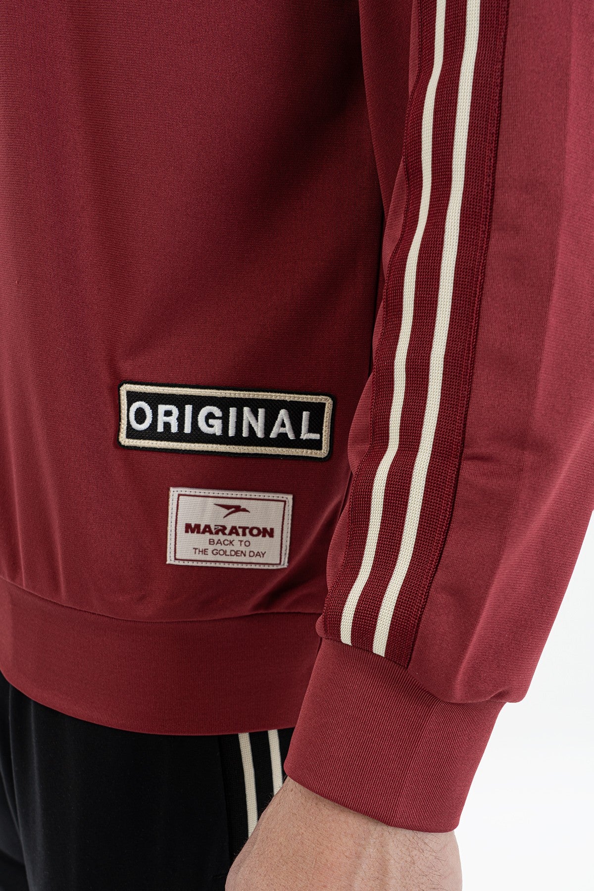 Comfort Erkek Bisiklet Yaka Bordo Sweatshirt