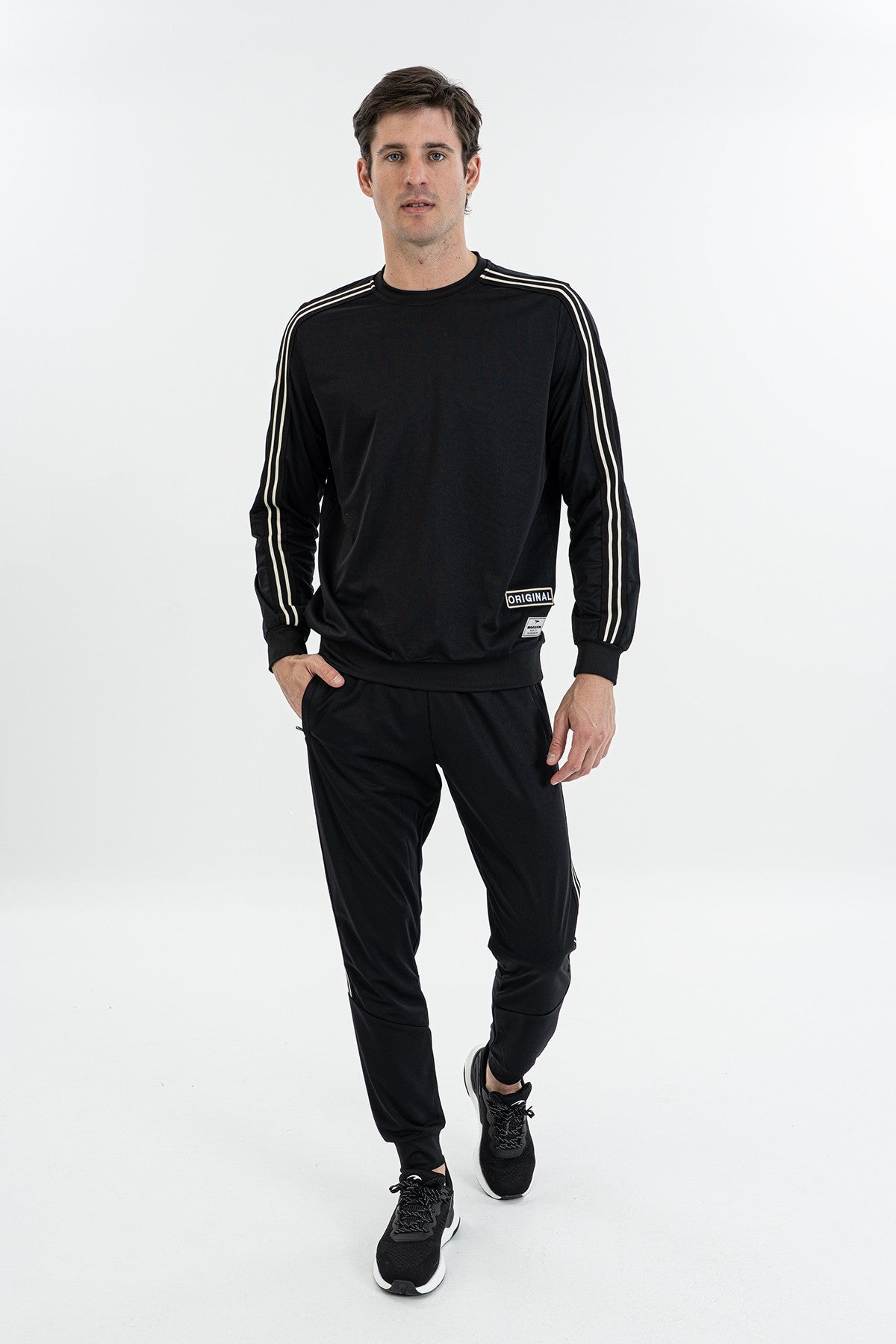 Comfort Erkek Bisiklet Yaka Siyah Sweatshirt