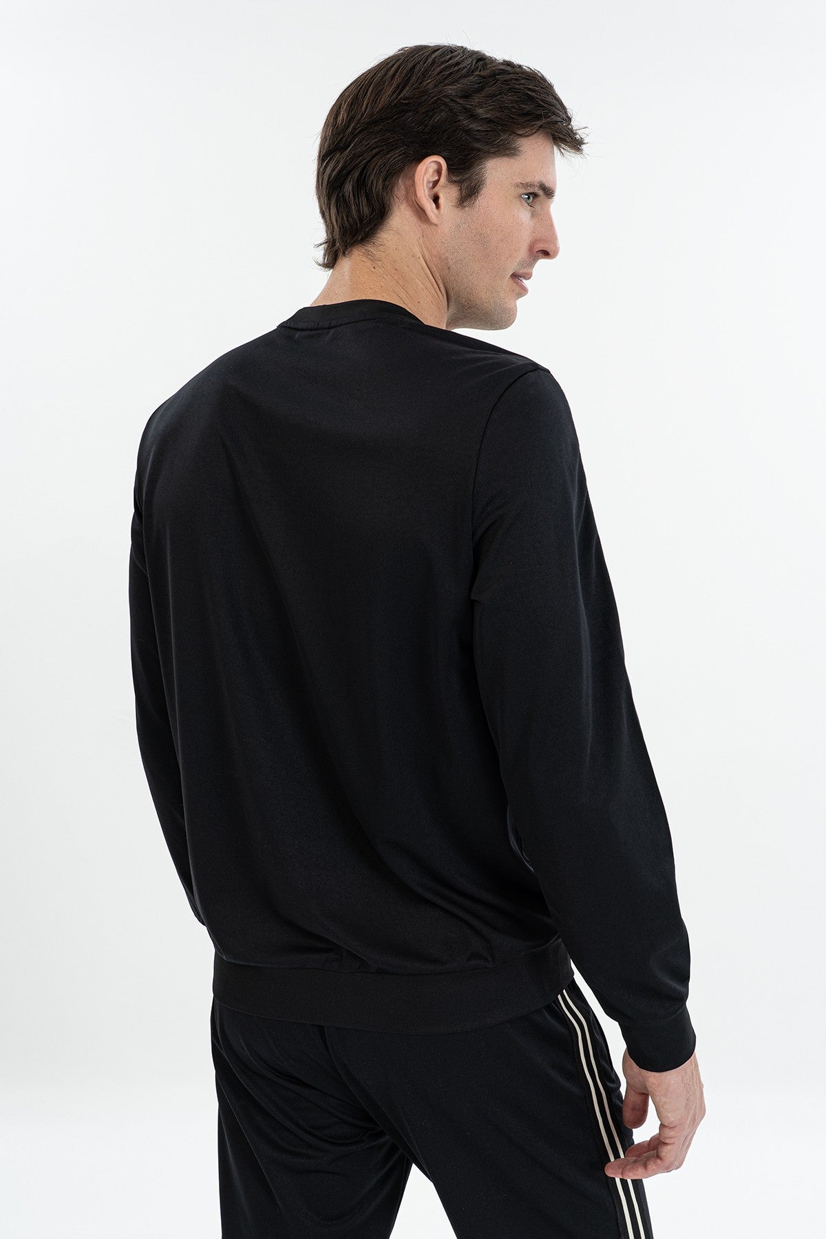 Comfort Erkek Bisiklet Yaka Siyah Sweatshirt