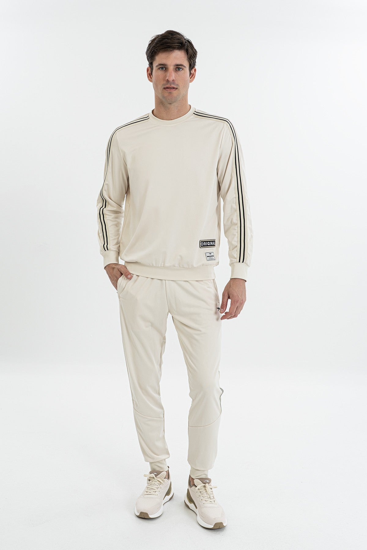 Comfort Erkek Bisiklet Yaka Taş Sweatshirt