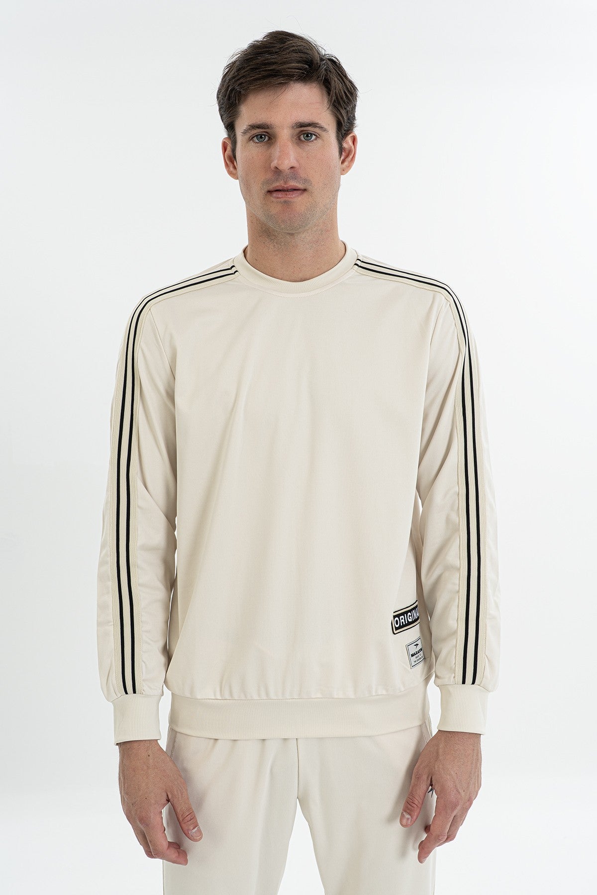 Comfort Erkek Bisiklet Yaka Taş Sweatshirt