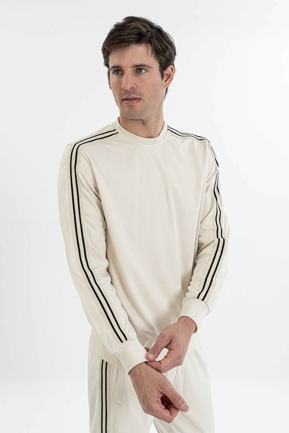 Comfort Erkek Bisiklet Yaka Taş Sweatshirt