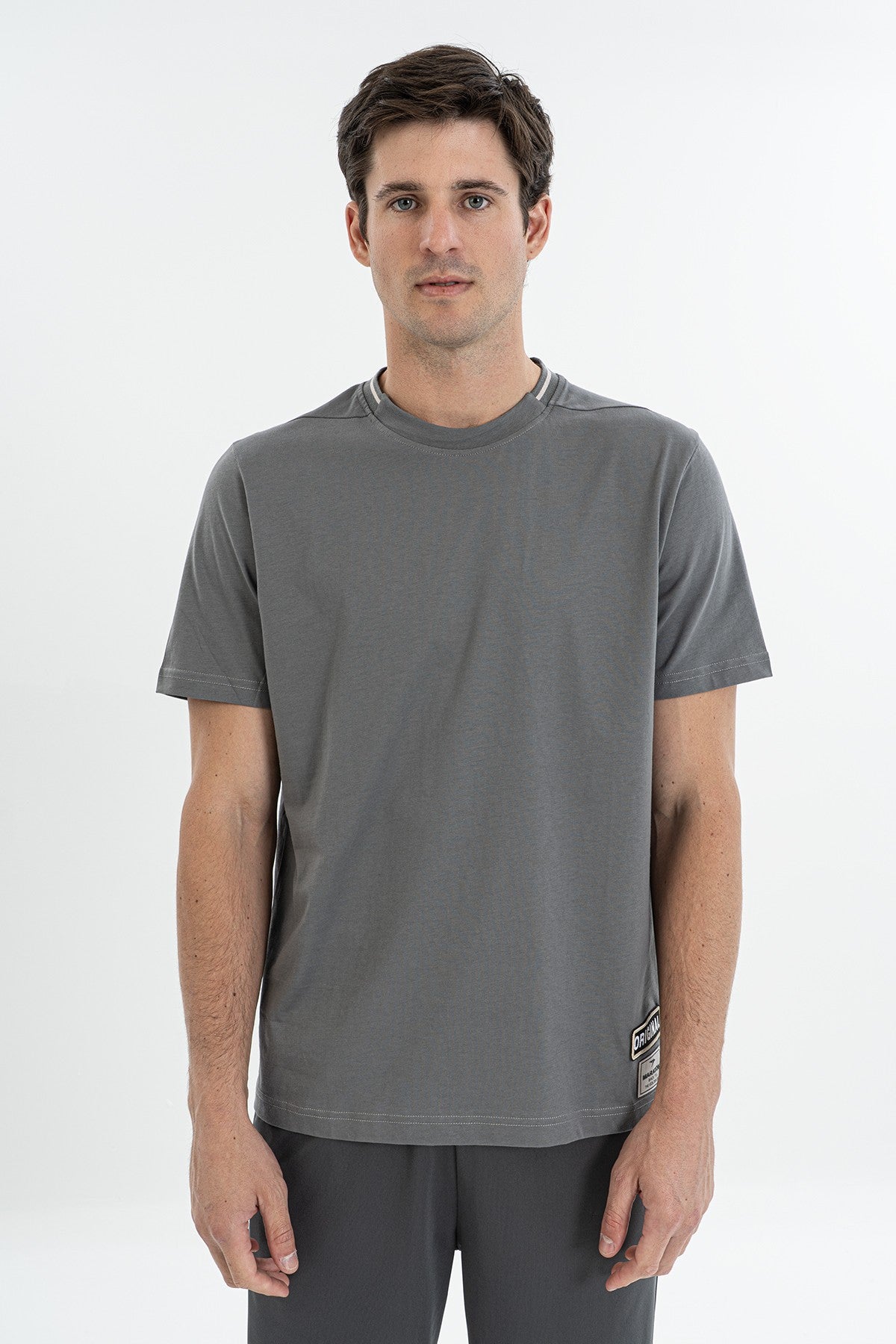 Comfort Erkek Bisiklet Yaka Antrasit T-shirt