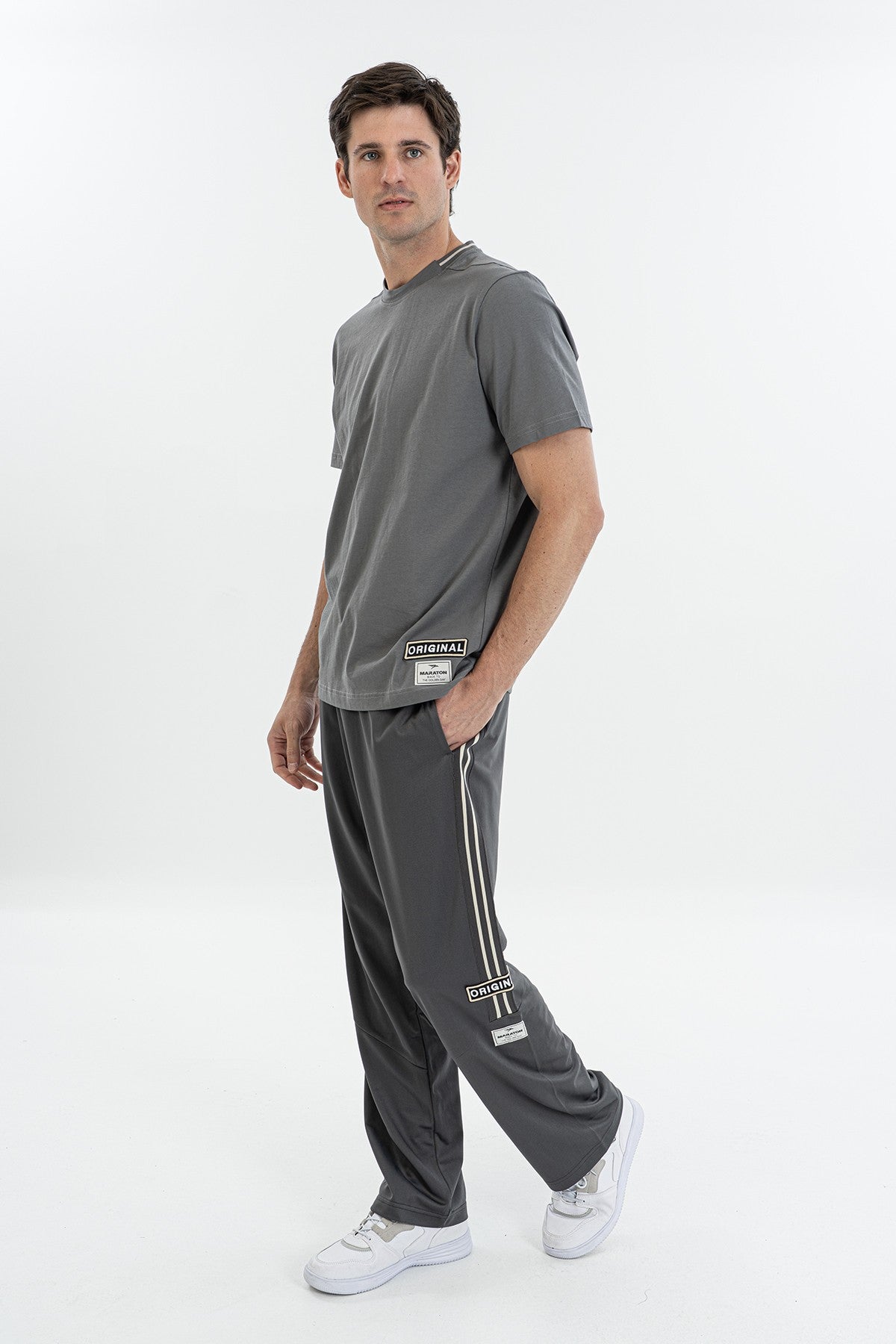 Comfort Erkek Bisiklet Yaka Antrasit T-shirt