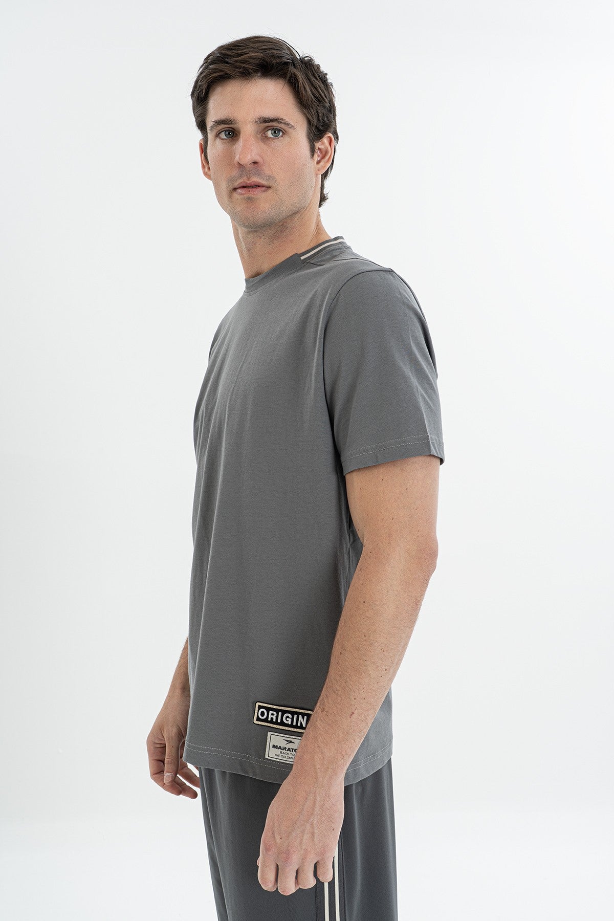 Comfort Erkek Bisiklet Yaka Antrasit T-shirt