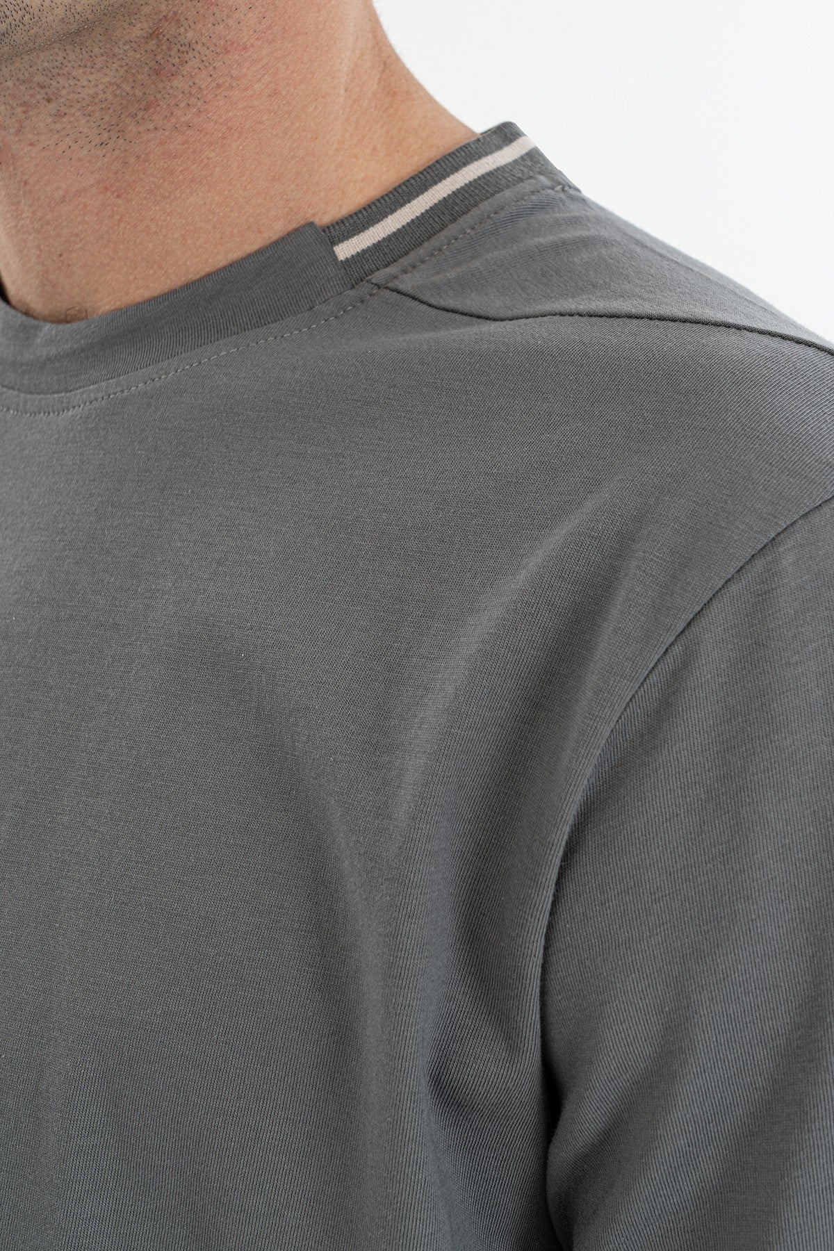 Comfort Erkek Bisiklet Yaka Antrasit T-shirt