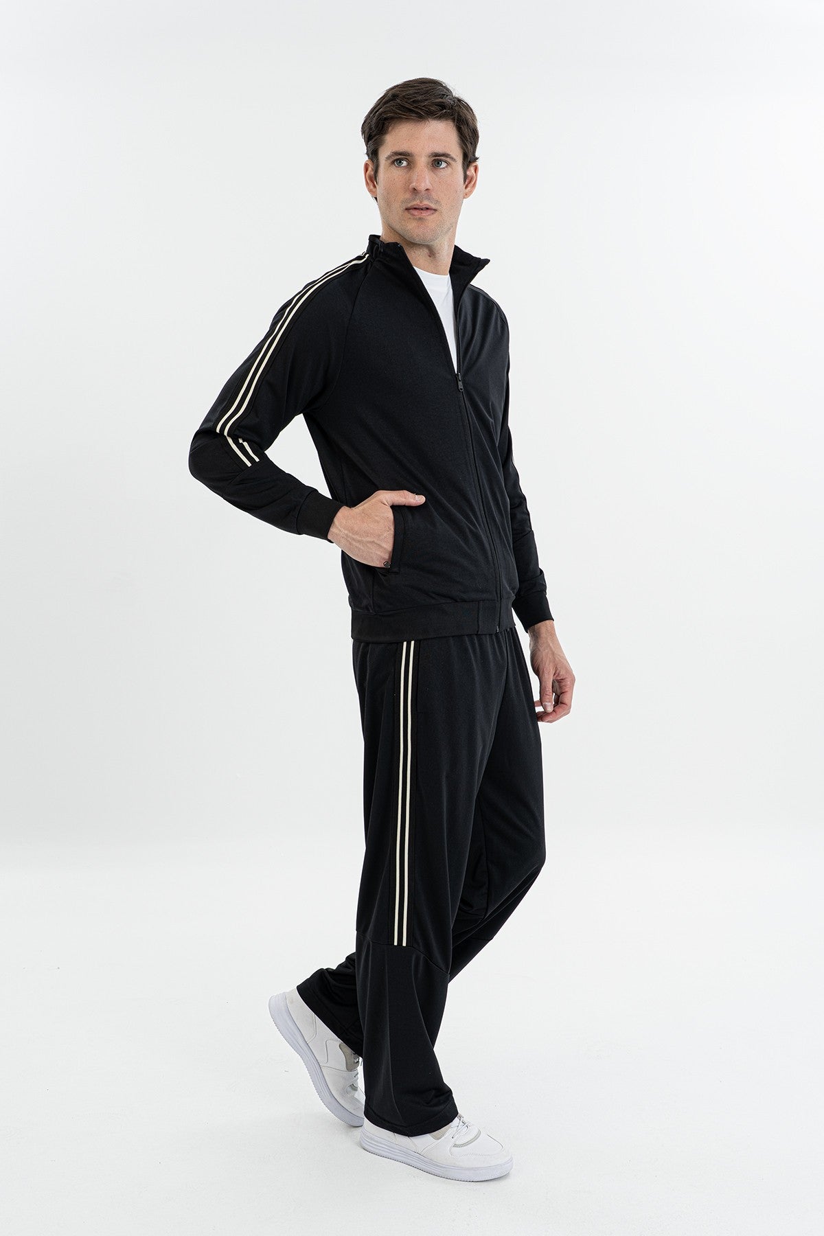 Comfort Erkek Dik Yaka Siyah Eşofman Üstü