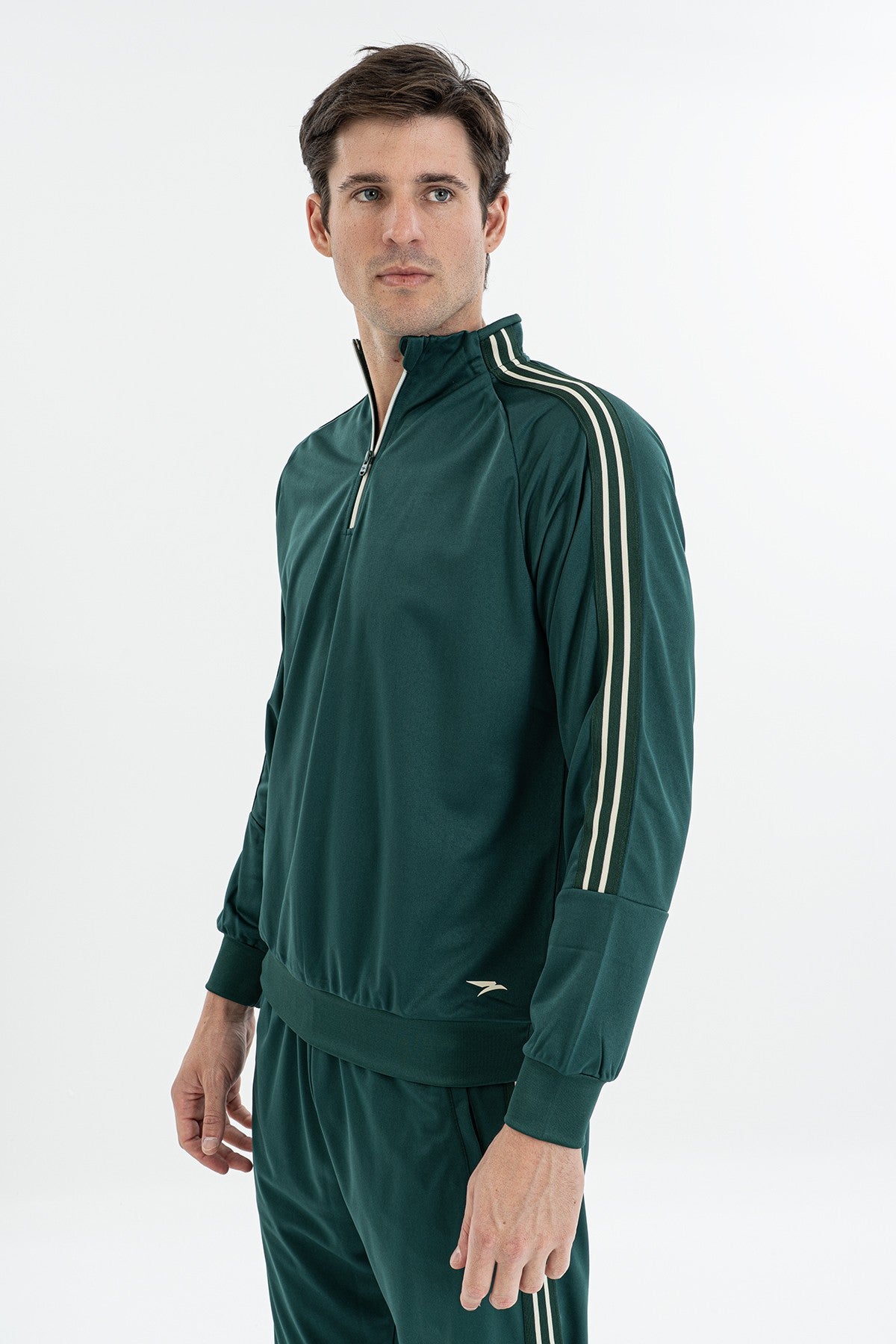 Comfort Erkek Dik Yaka Yeşil Sweatshirt