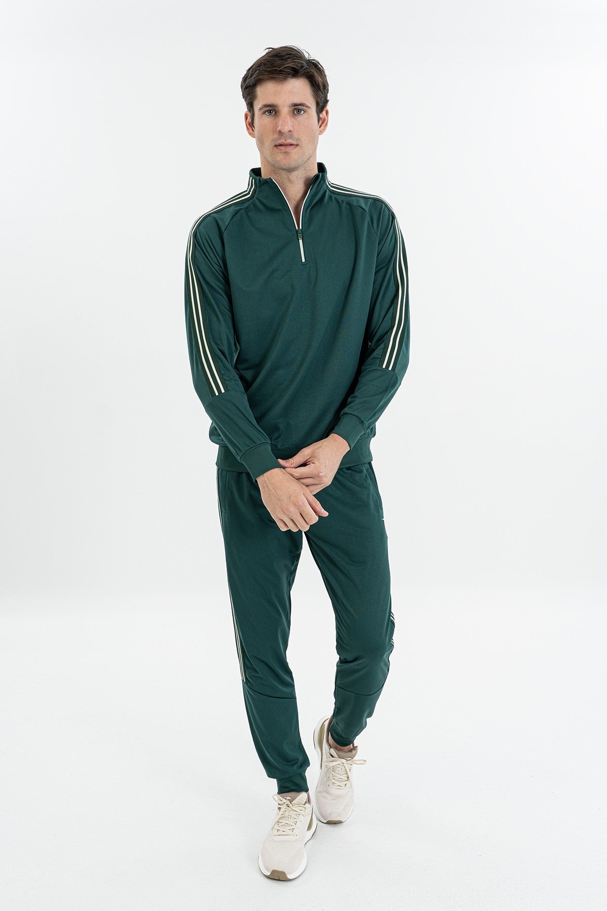 Comfort Erkek Dik Yaka Yeşil Sweatshirt