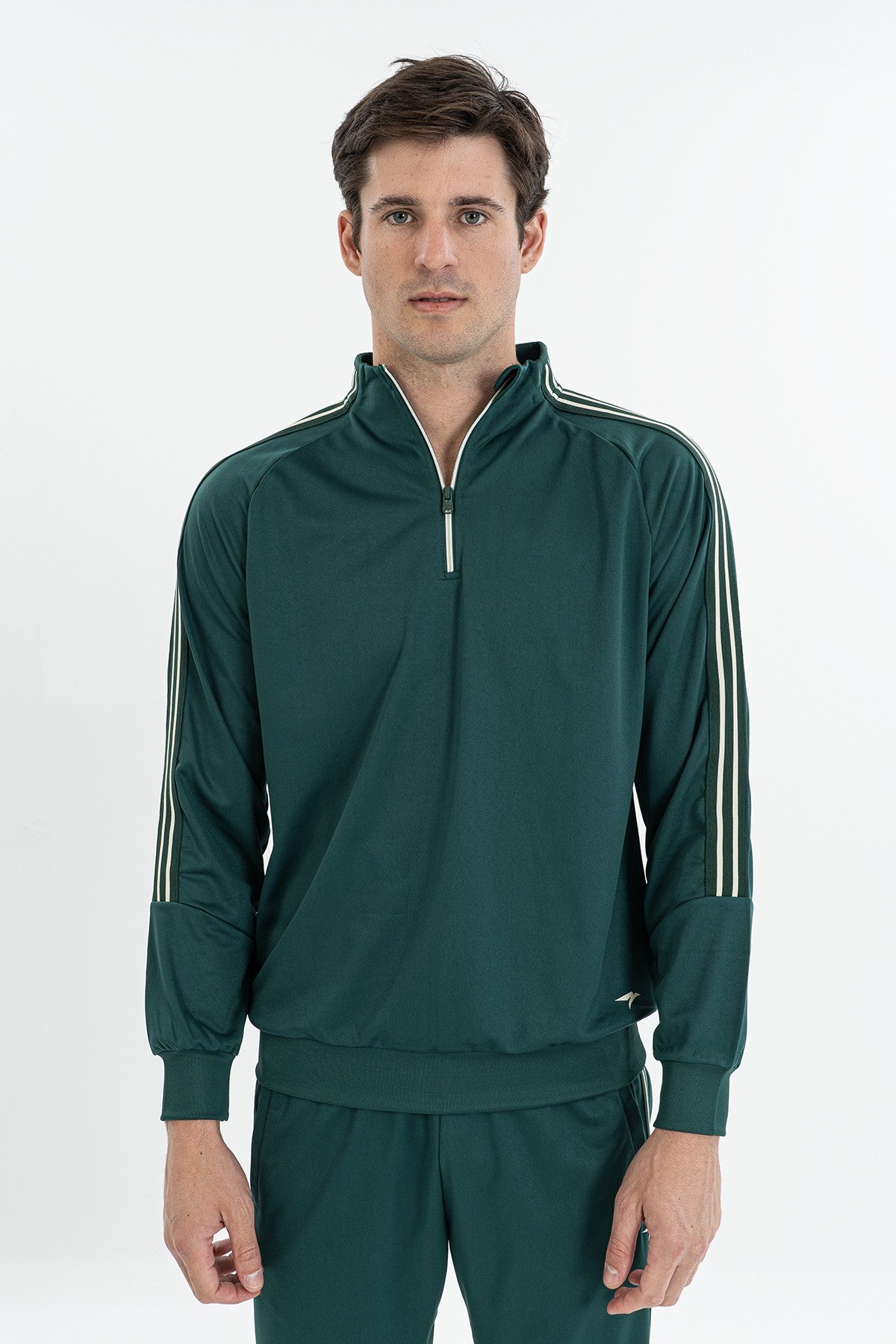 Comfort Erkek Dik Yaka Yeşil Sweatshirt