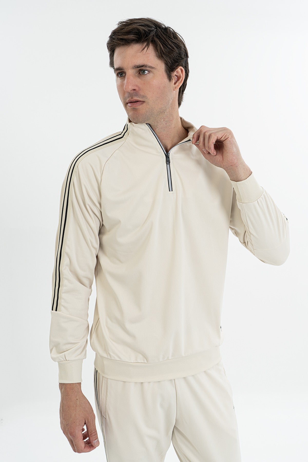 Comfort Erkek Dik Yaka Taş Sweatshirt