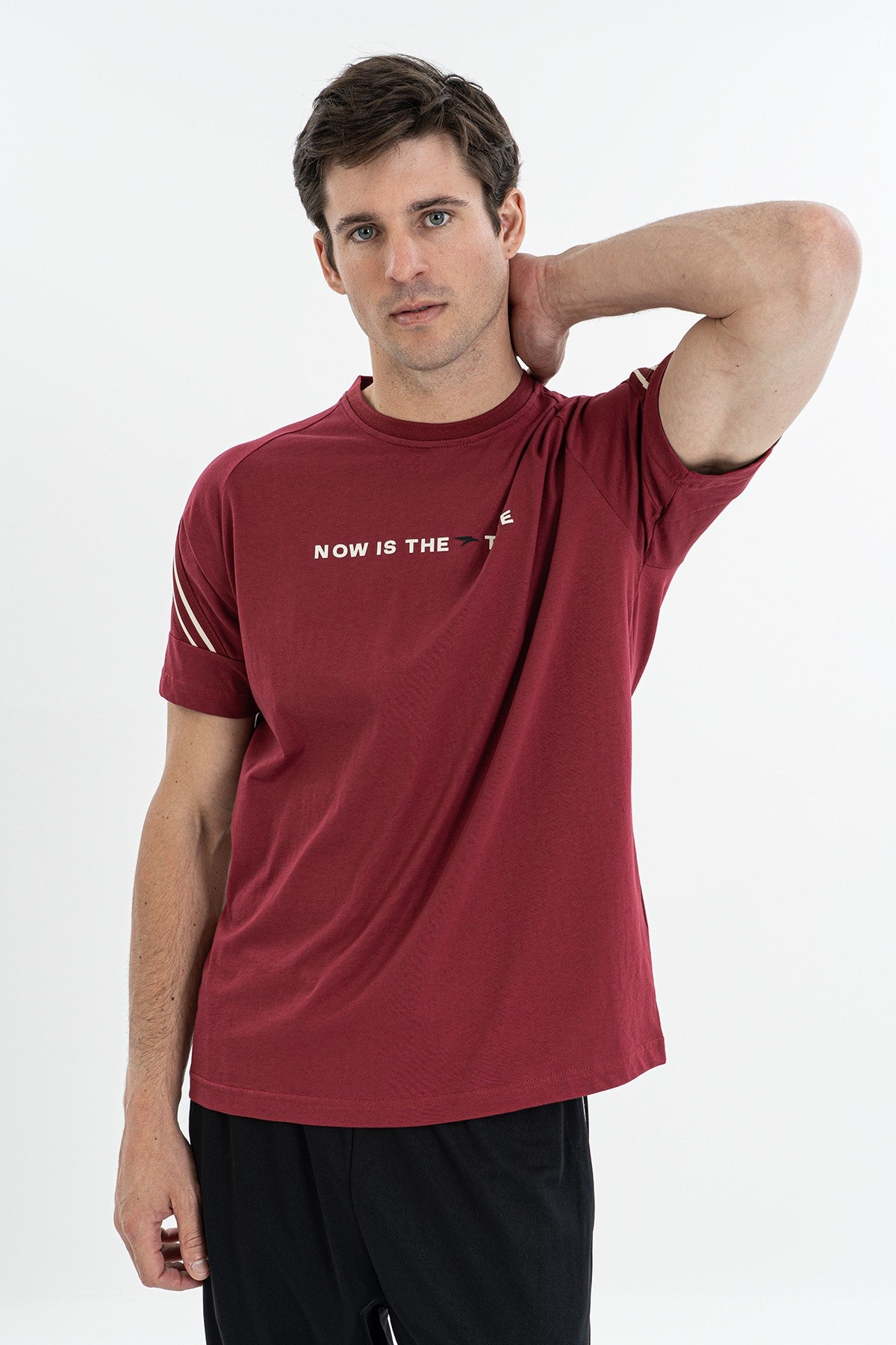 Comfort Erkek Bisiklet Yaka Bordo T-shirt