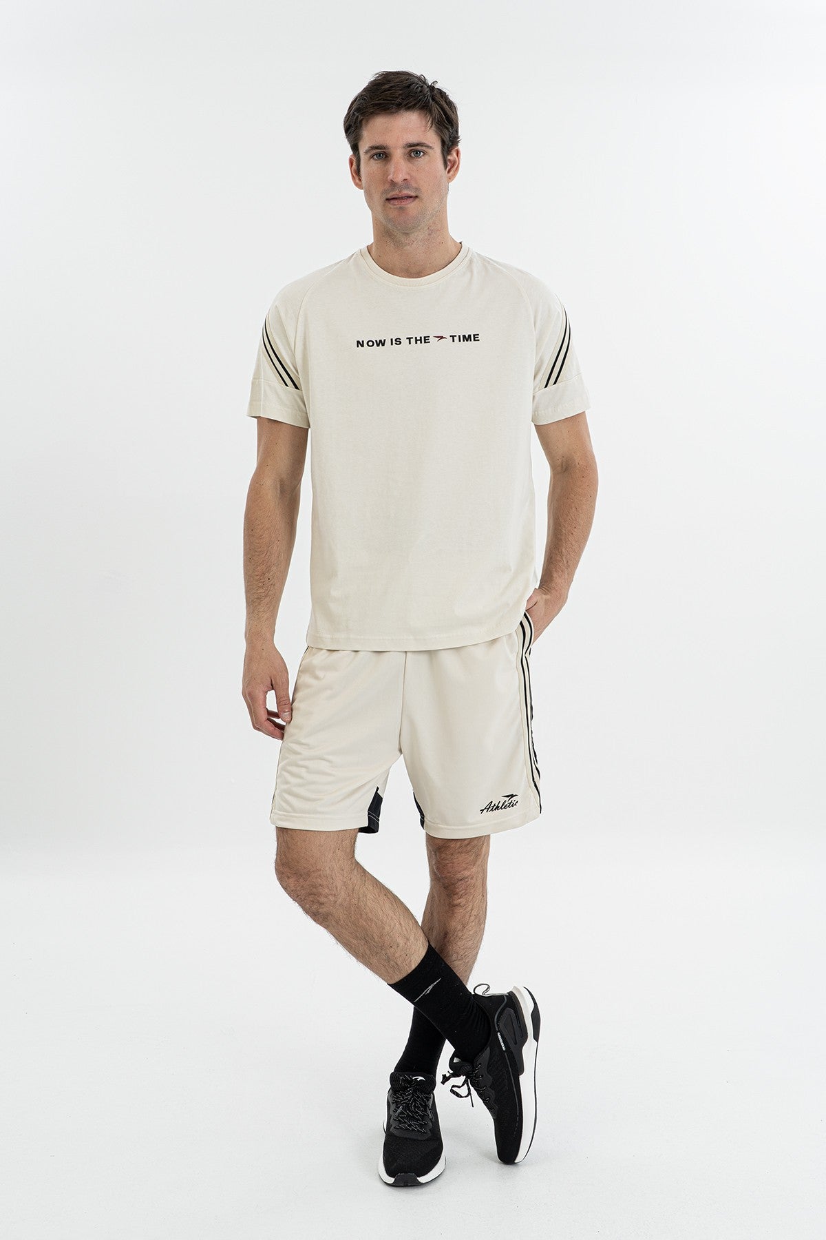 Comfort Erkek Bisiklet Yaka Taş T-shirt