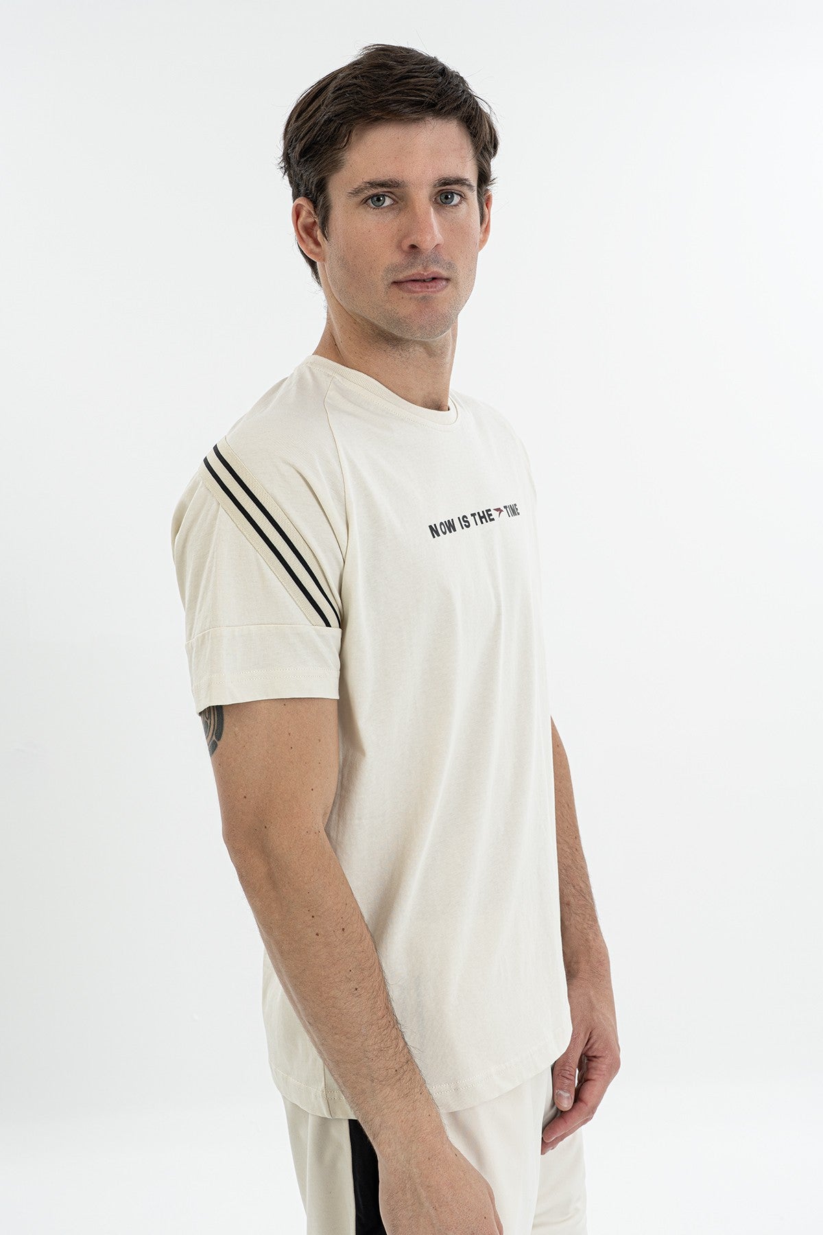 Comfort Erkek Bisiklet Yaka Taş T-shirt