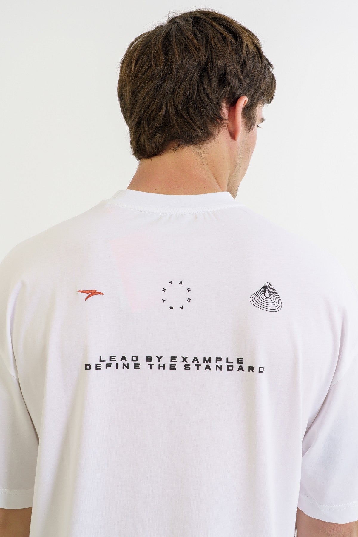 Oversize Erkek Bisiklet Yaka Beyaz T-shirt