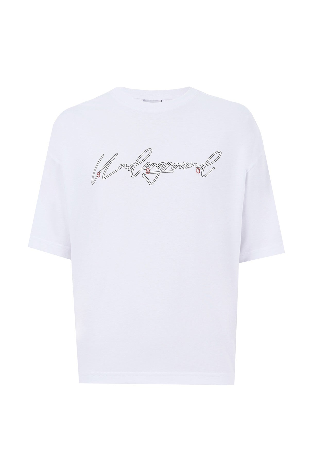 Oversize Erkek Bisiklet Yaka Beyaz T-shirt