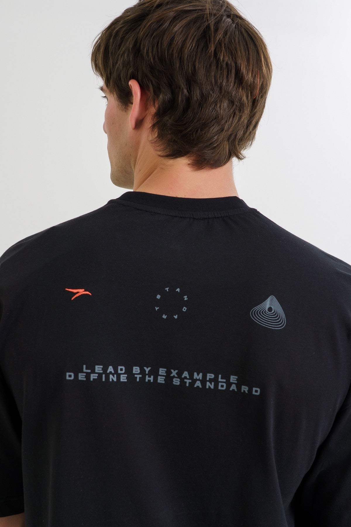 Oversize Erkek Bisiklet Yaka Siyah T-shirt