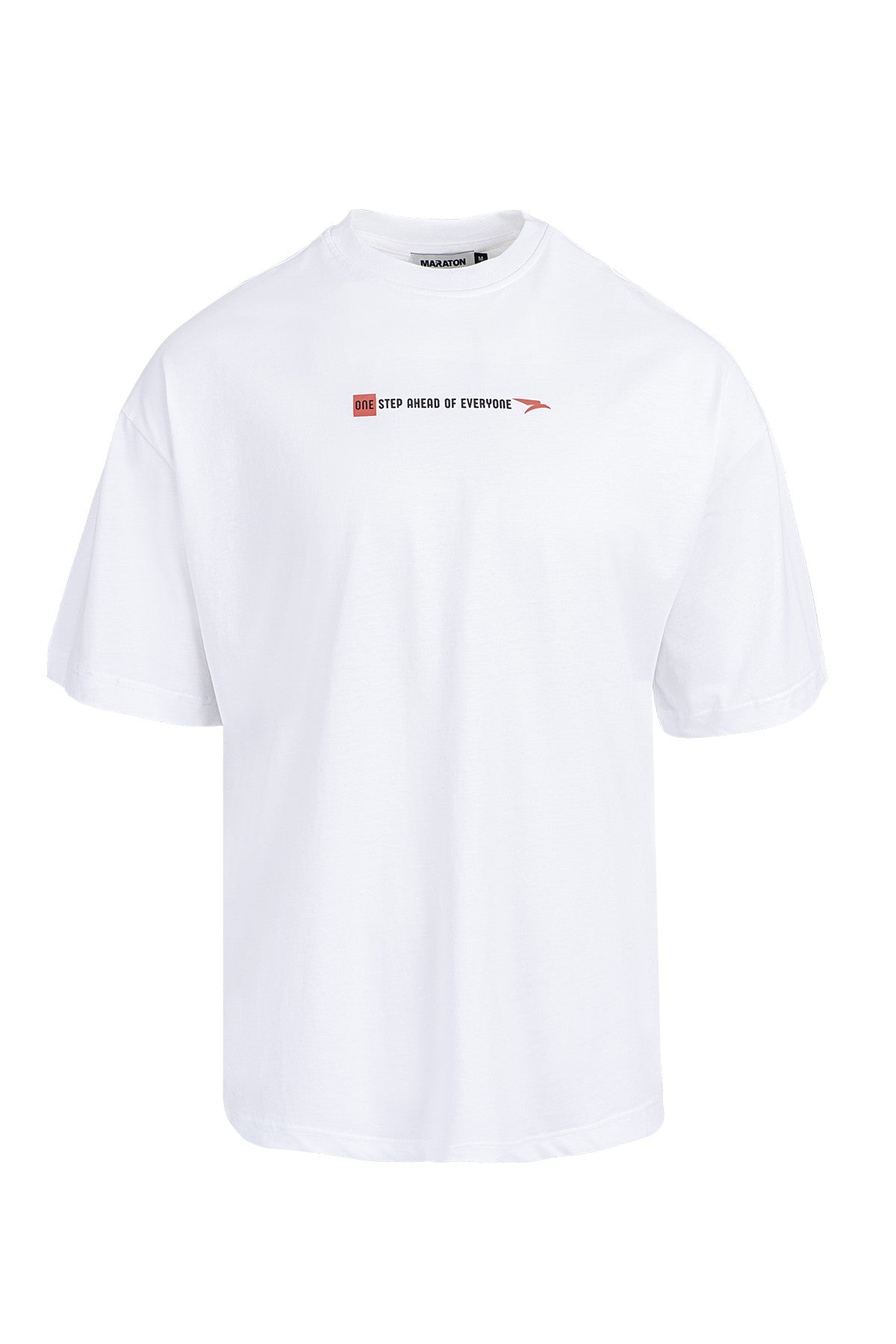 Oversize Erkek Bisiklet Yaka Beyaz T-shirt