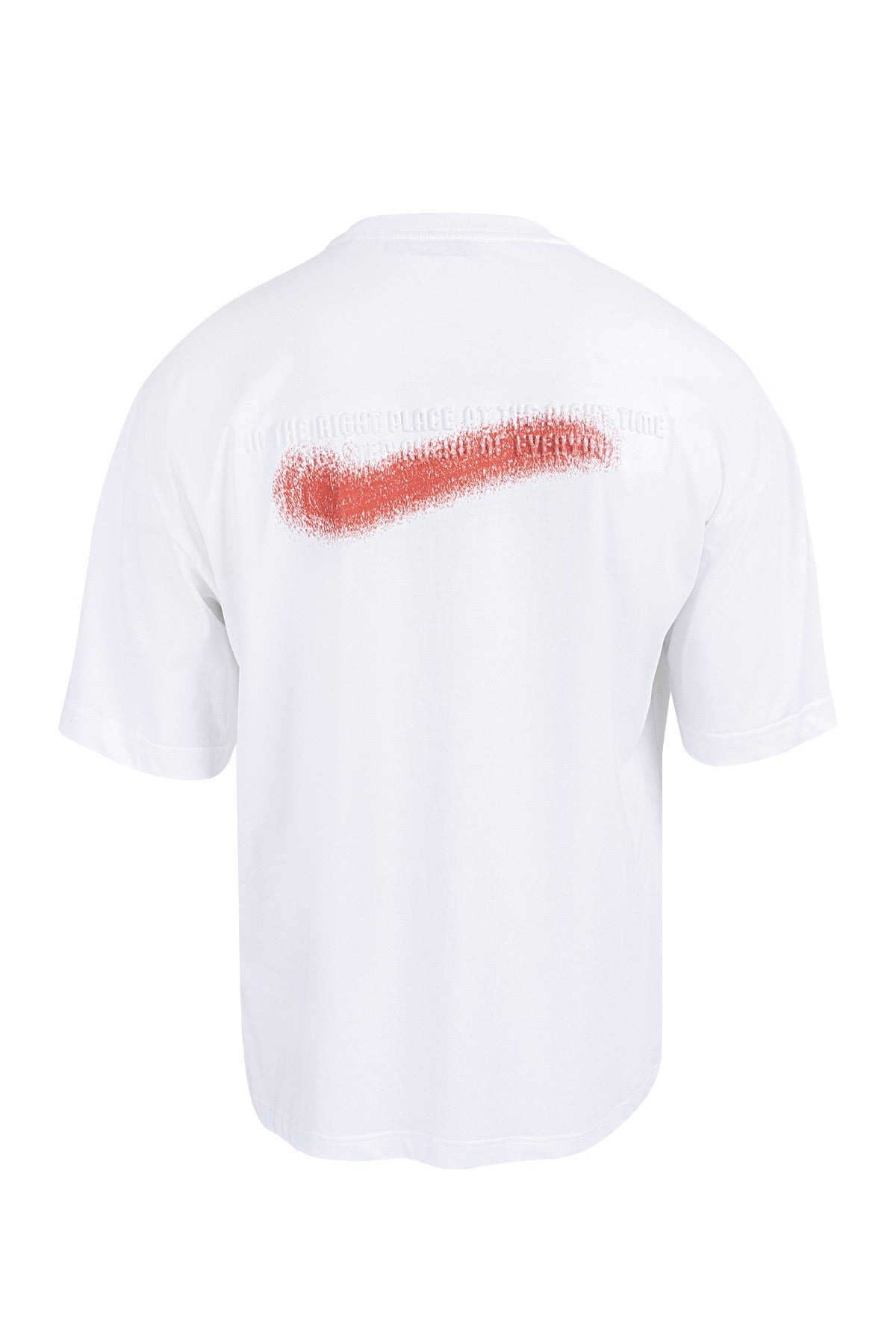 Oversize Erkek Bisiklet Yaka Beyaz T-shirt