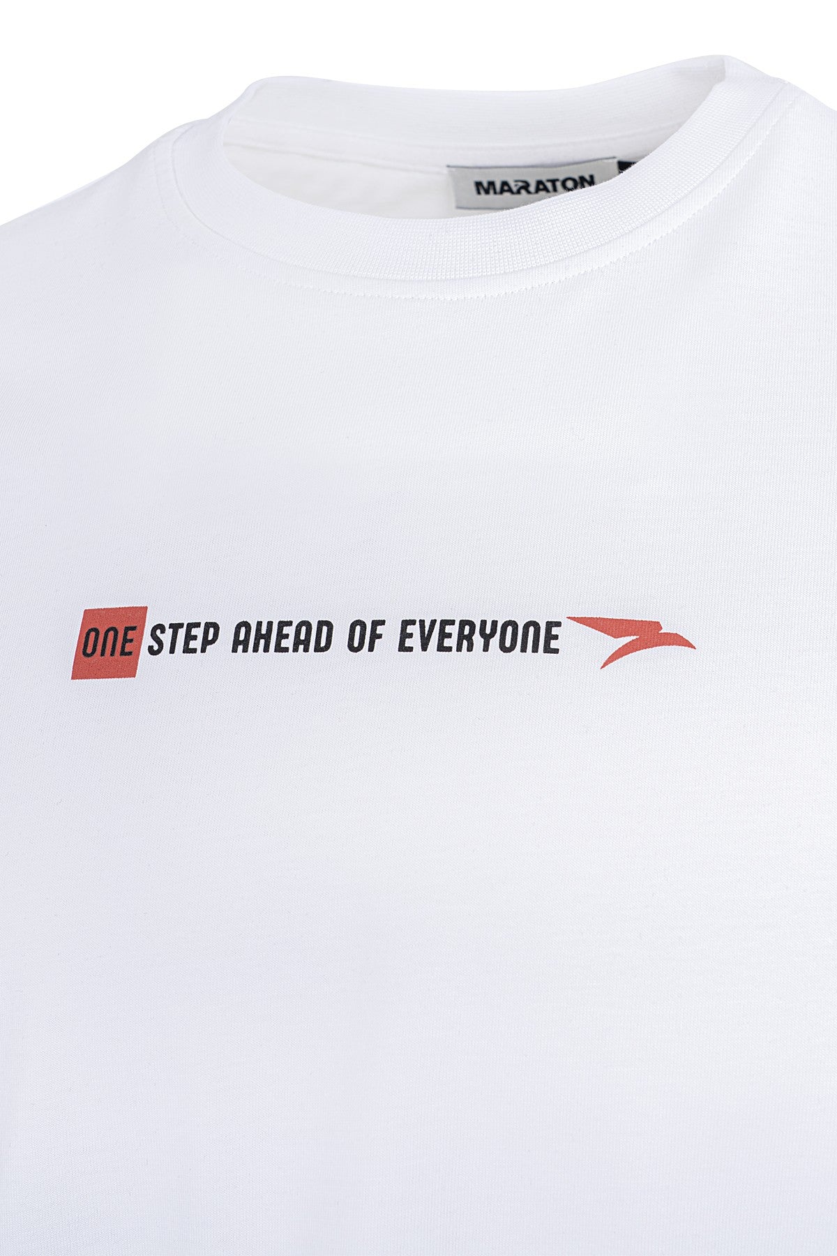 Oversize Erkek Bisiklet Yaka Beyaz T-shirt