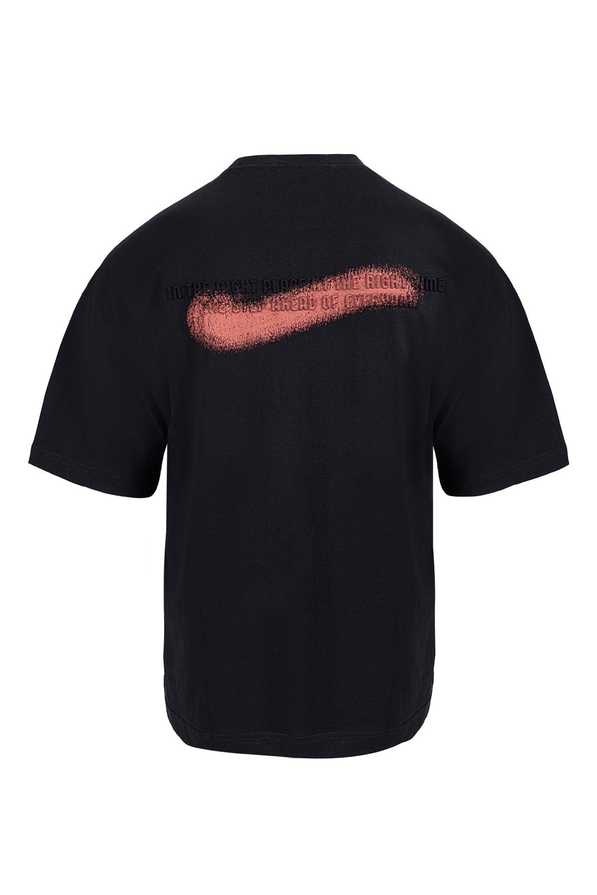 Oversize Erkek Bisiklet Yaka Siyah T-shirt