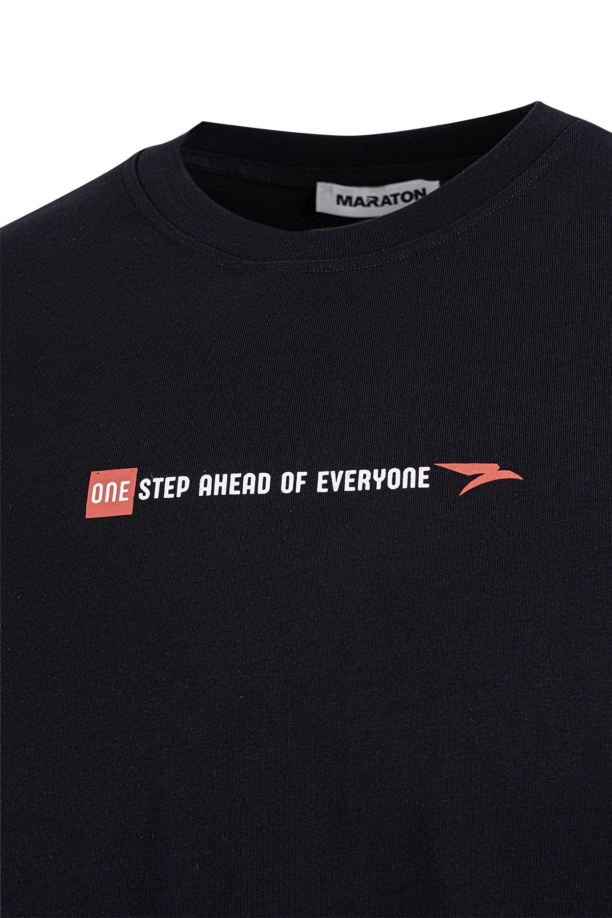 Oversize Erkek Bisiklet Yaka Siyah T-shirt