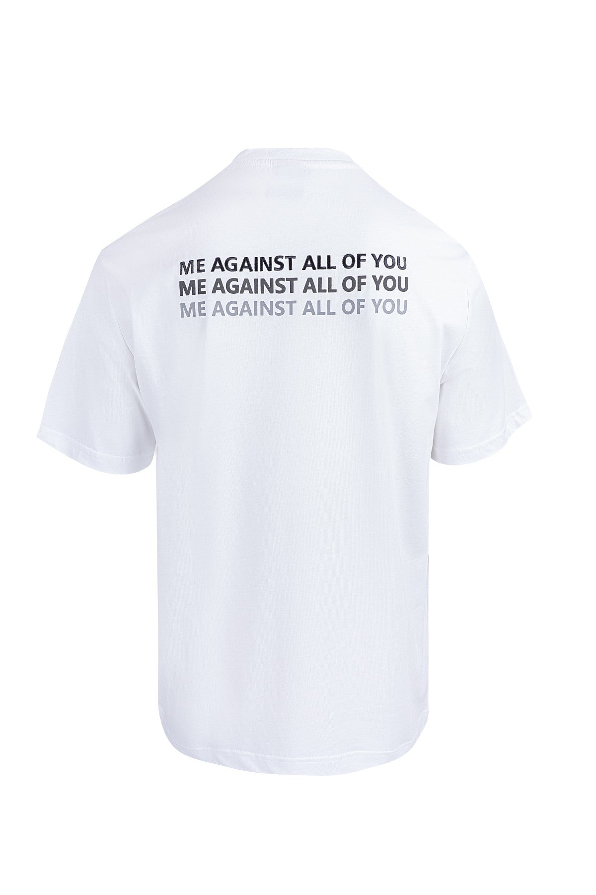 Boxy Erkek Bisiklet Yaka Beyaz T-shirt