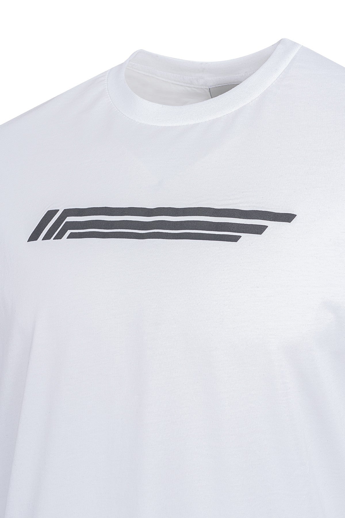 Boxy Erkek Bisiklet Yaka Beyaz T-shirt