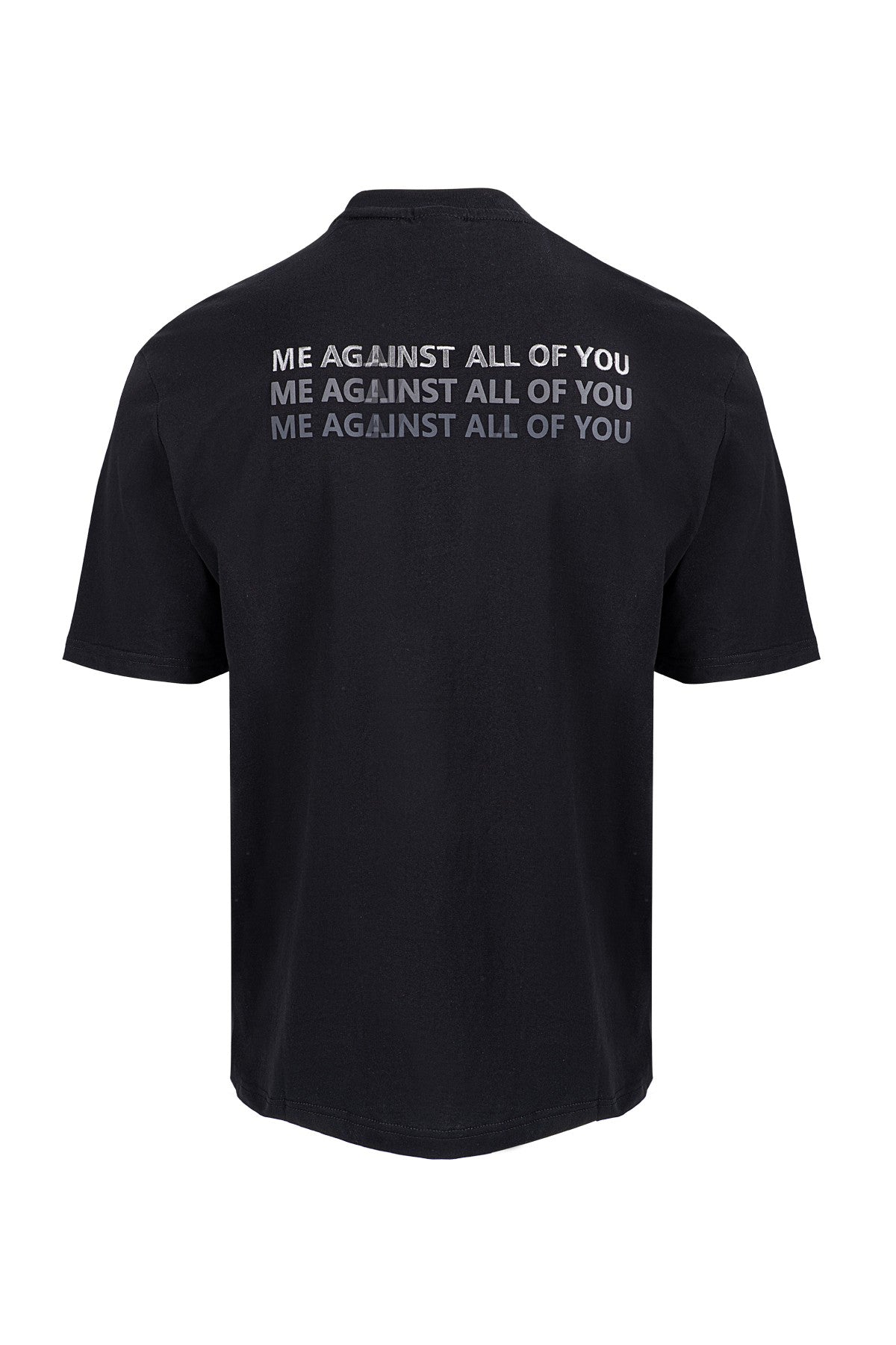 Boxy Erkek Bisiklet Yaka Siyah T-shirt