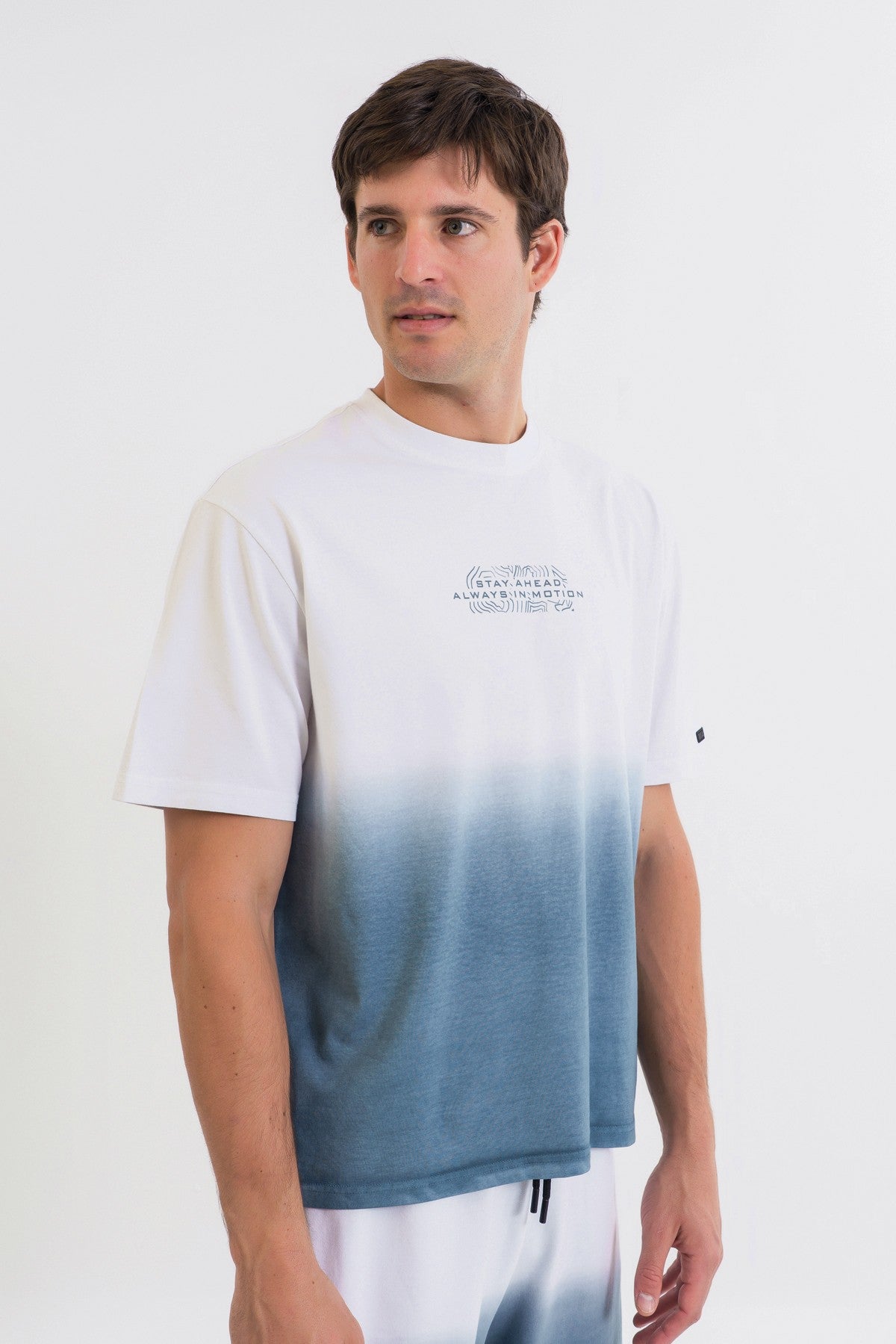 BOXY FİT Erkek Bisiklet Yaka Beyaz T-shirt