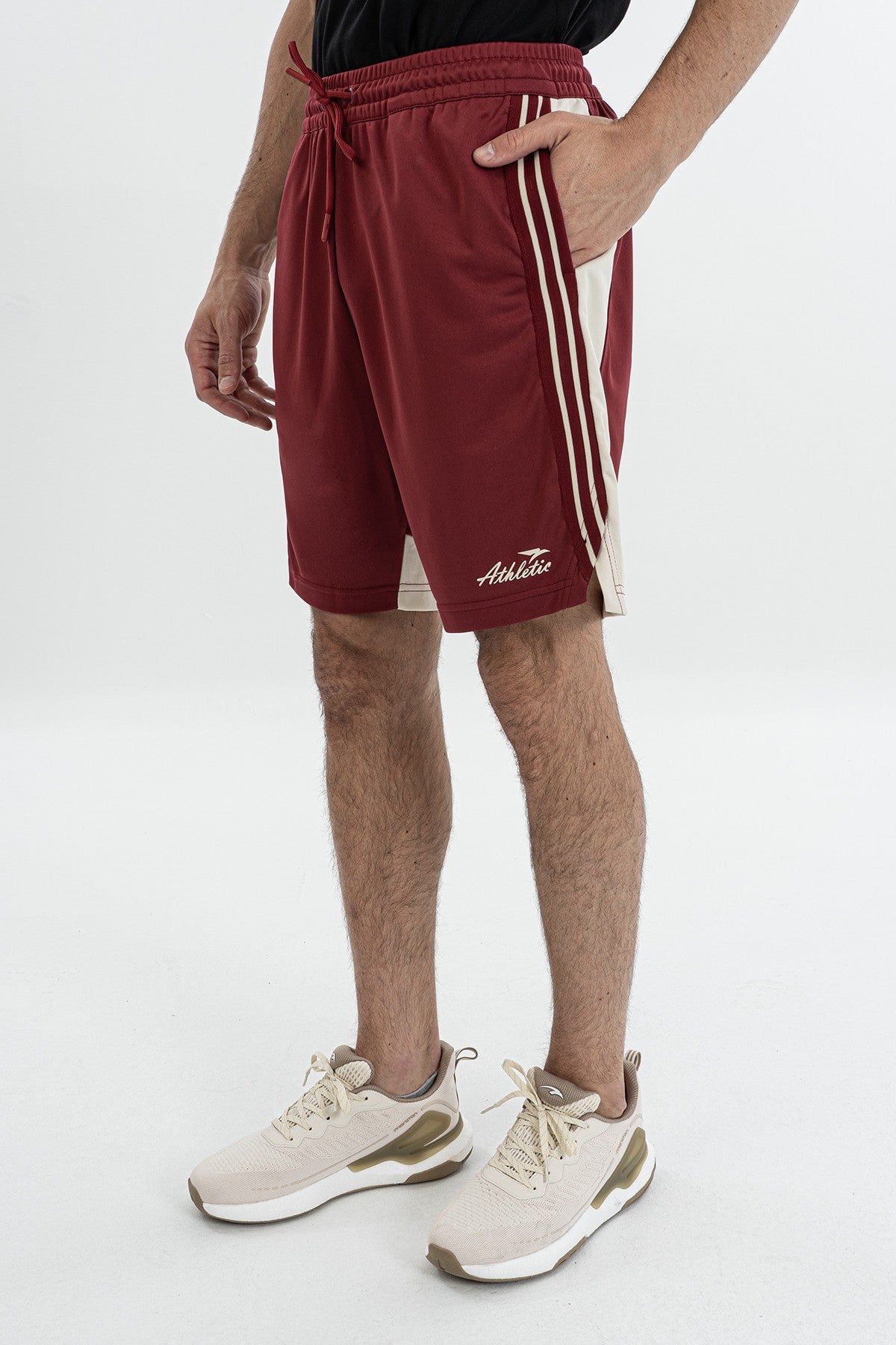 Relax-Fit Erkek Bordo Şort