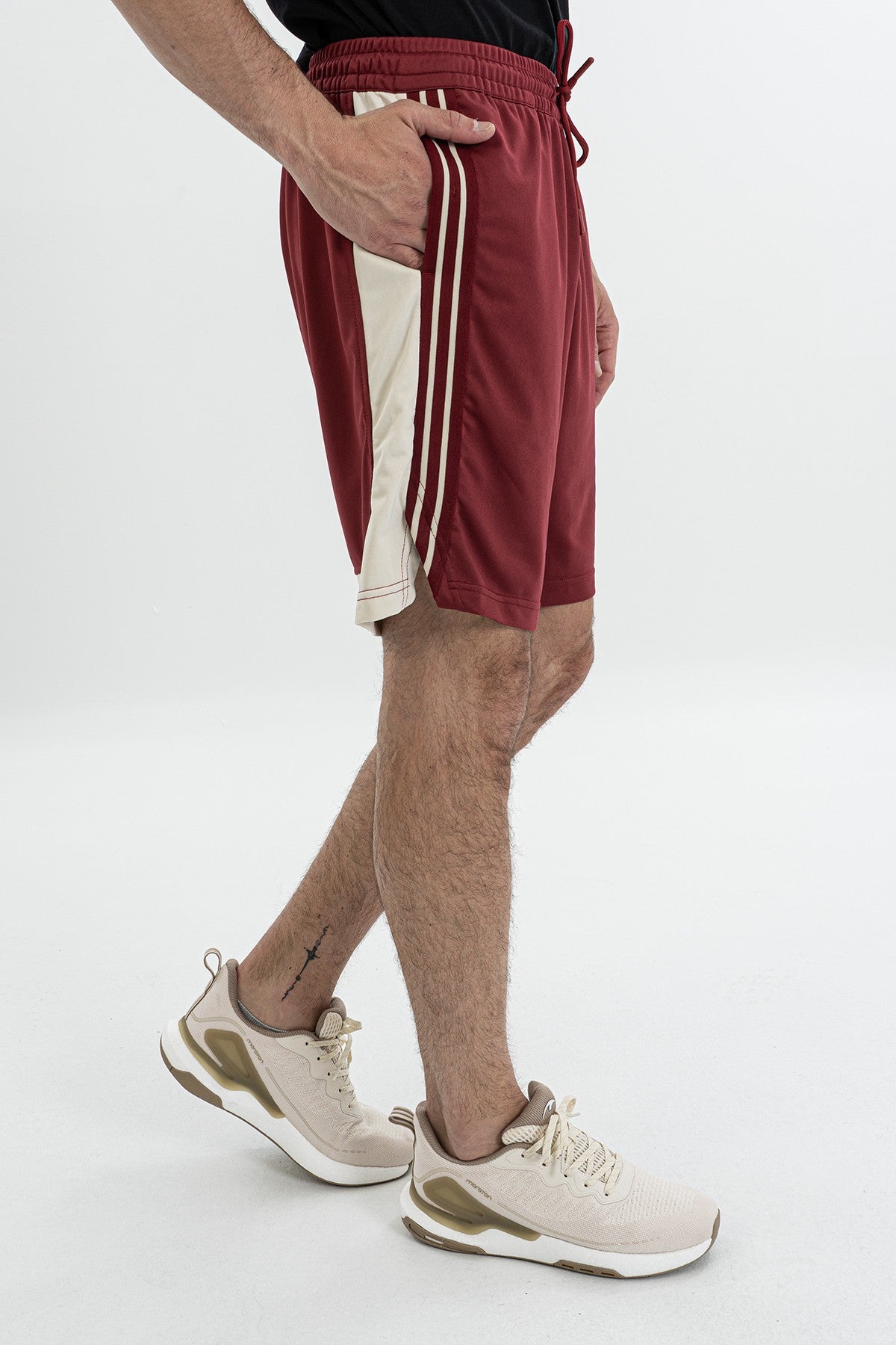 Relax-Fit Erkek Bordo Şort