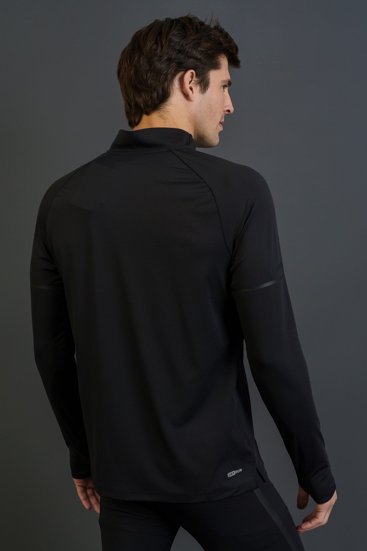 SlimFit Erkek Dik Yaka Siyah Sweatshirt