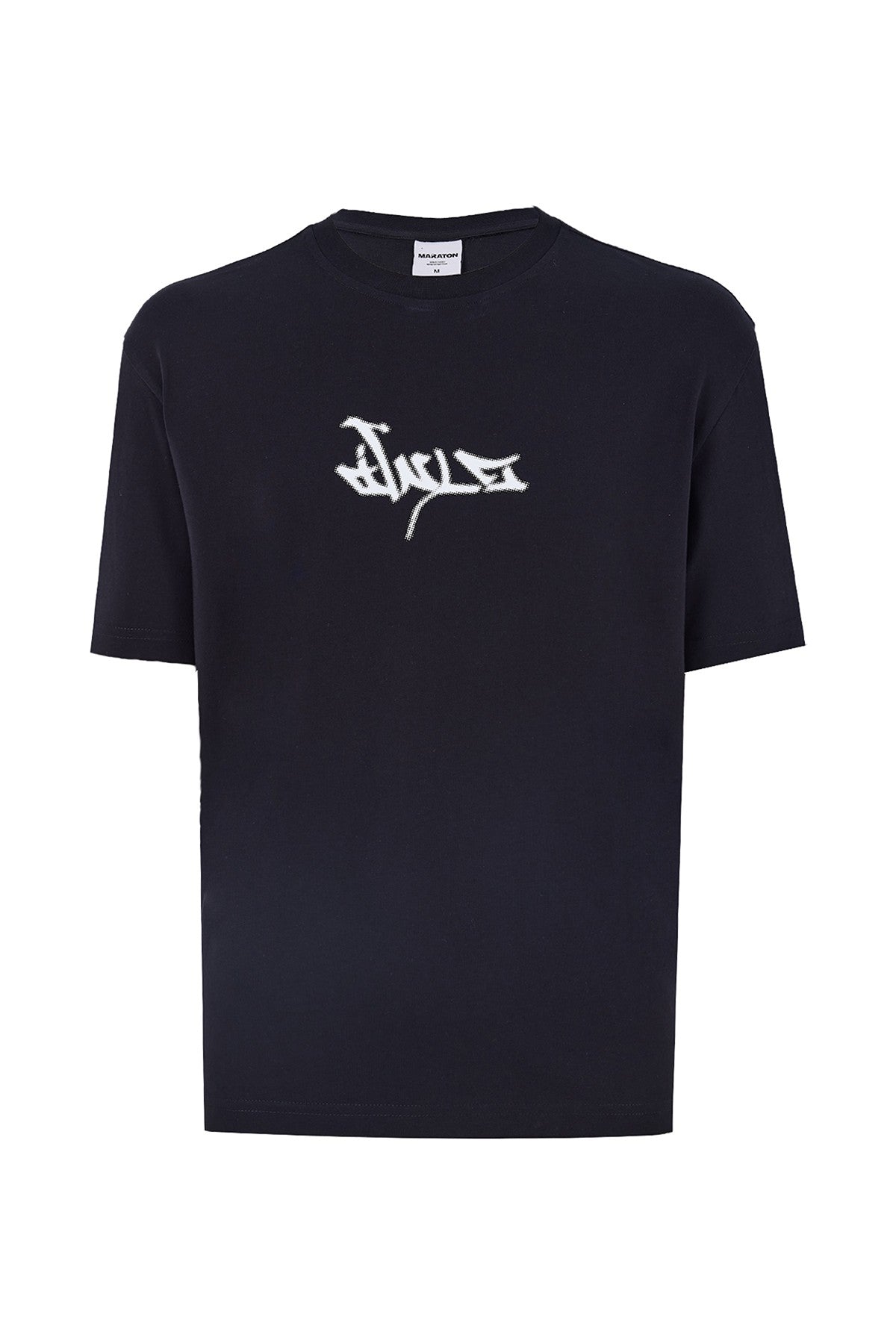 Boxy Erkek Bisiklet Yaka Siyah T-shirt