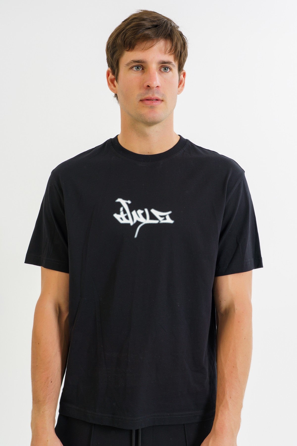 Boxy Erkek Bisiklet Yaka Siyah T-shirt