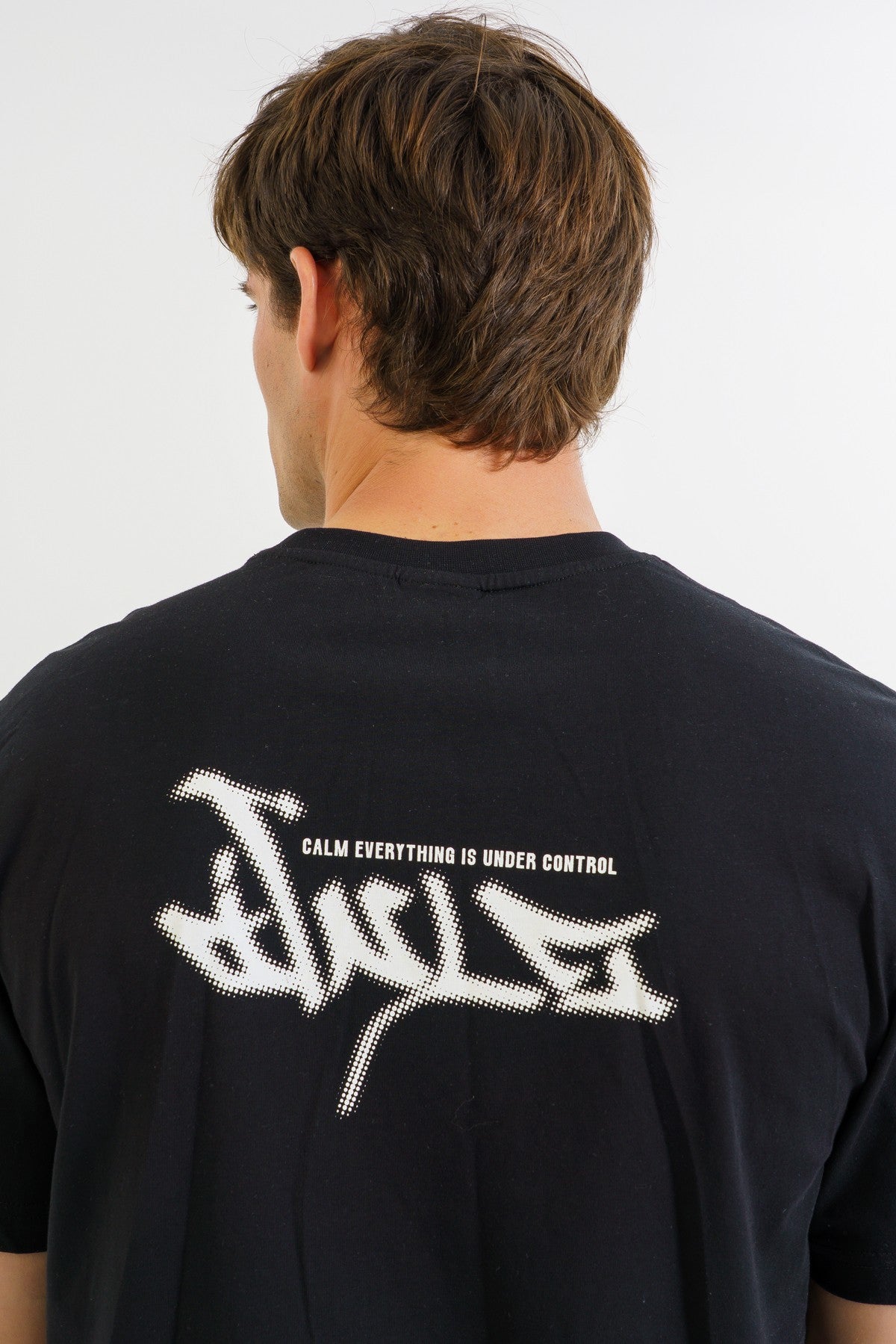 Boxy Erkek Bisiklet Yaka Siyah T-shirt