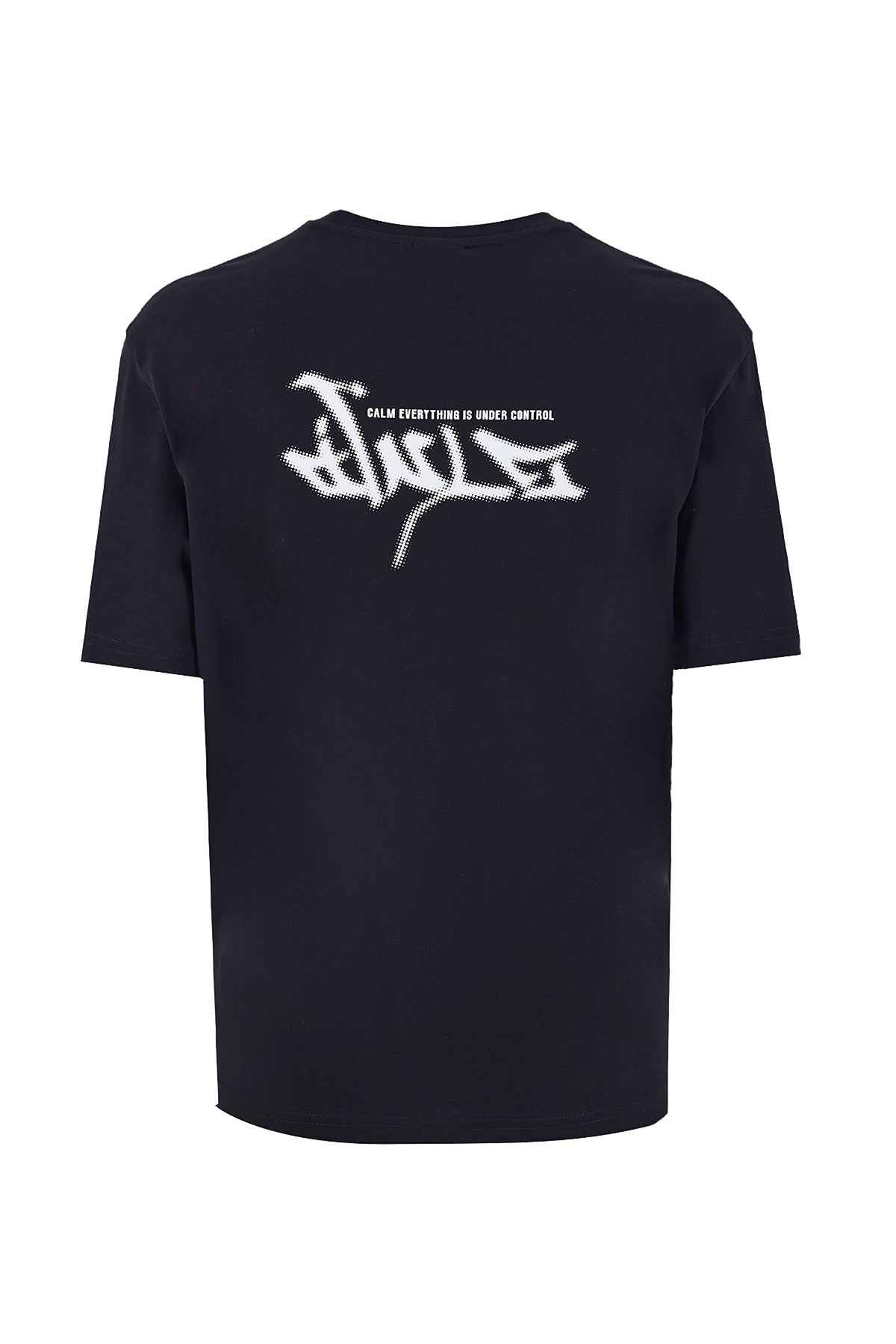 Boxy Erkek Bisiklet Yaka Siyah T-shirt