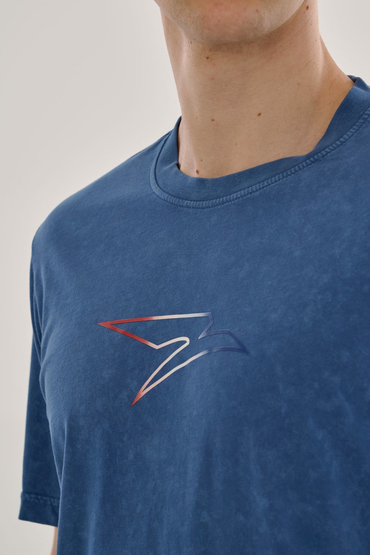 Regular Erkek Bisiklet Yaka İndigo T-shirt