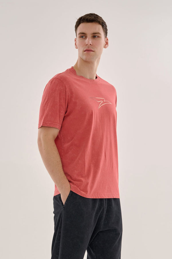 Regular Erkek Bisiklet Yaka Kiremit T-shirt