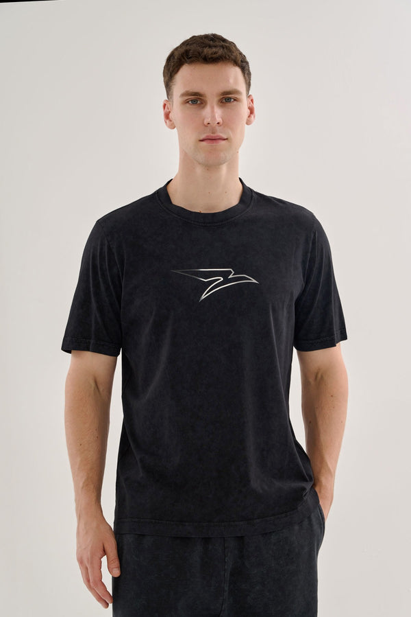 Regular Erkek Bisiklet Yaka Siyah T-shirt