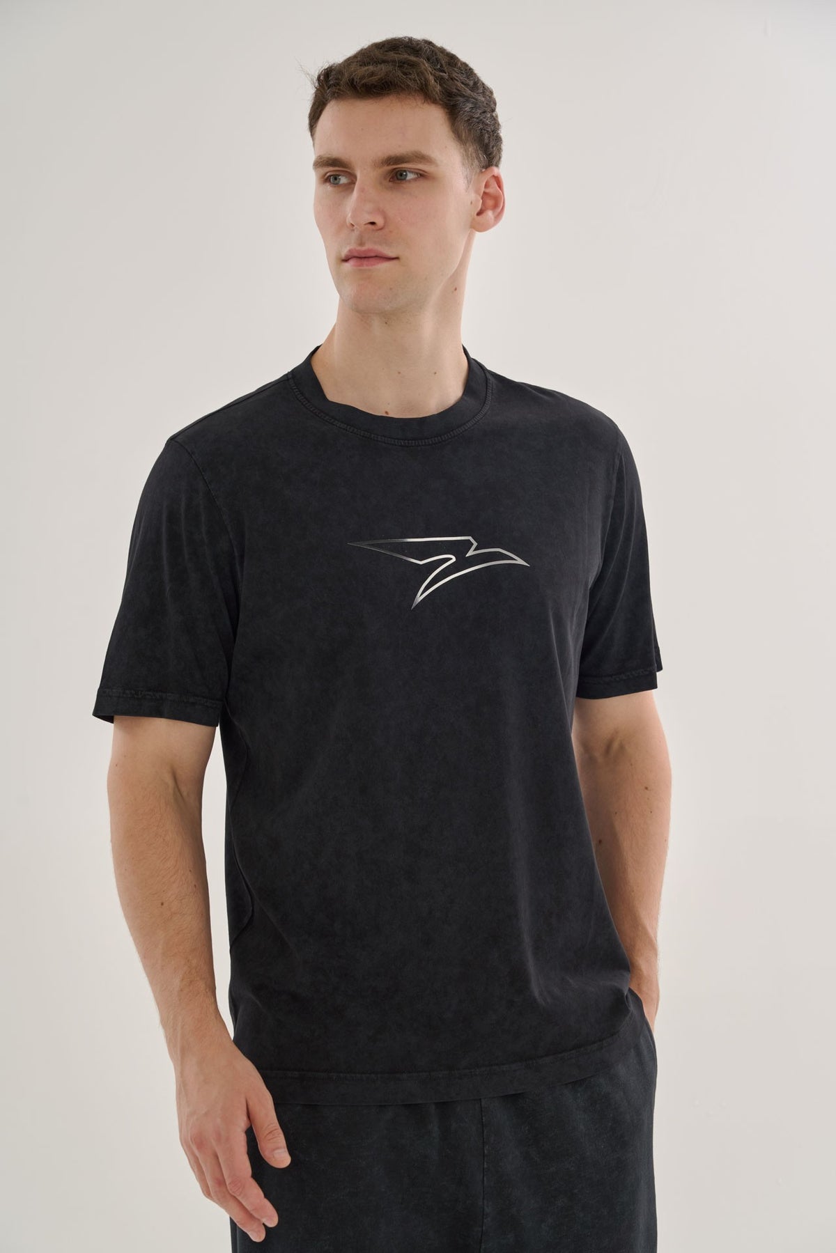 Regular Erkek Bisiklet Yaka Siyah T-shirt