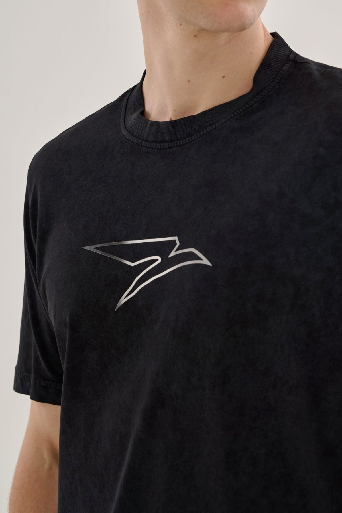Regular Erkek Bisiklet Yaka Siyah T-shirt